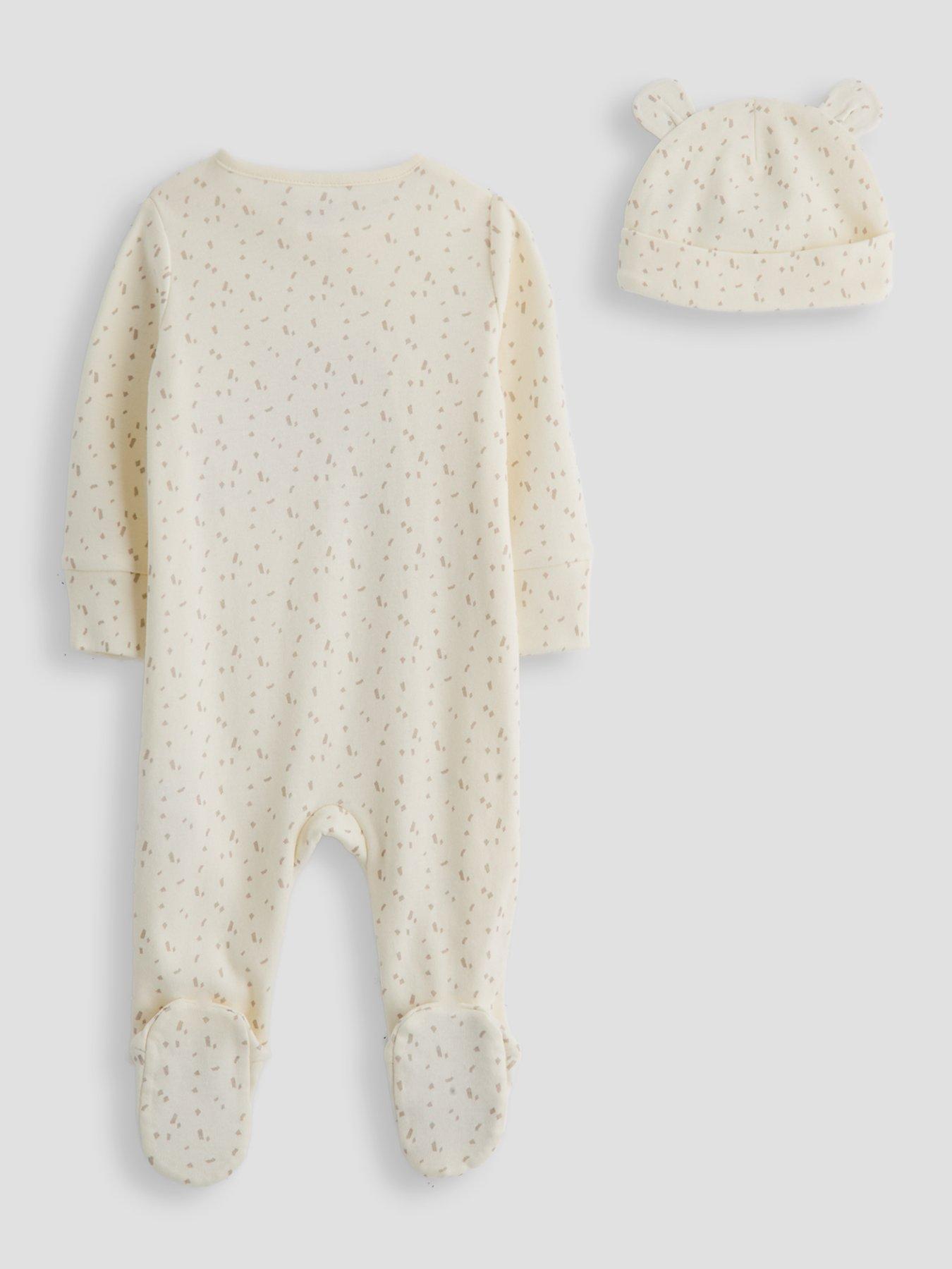 Image 2 of 5 of The Very Collection Winnie Pooh Sleepsuit And Hat - Cream