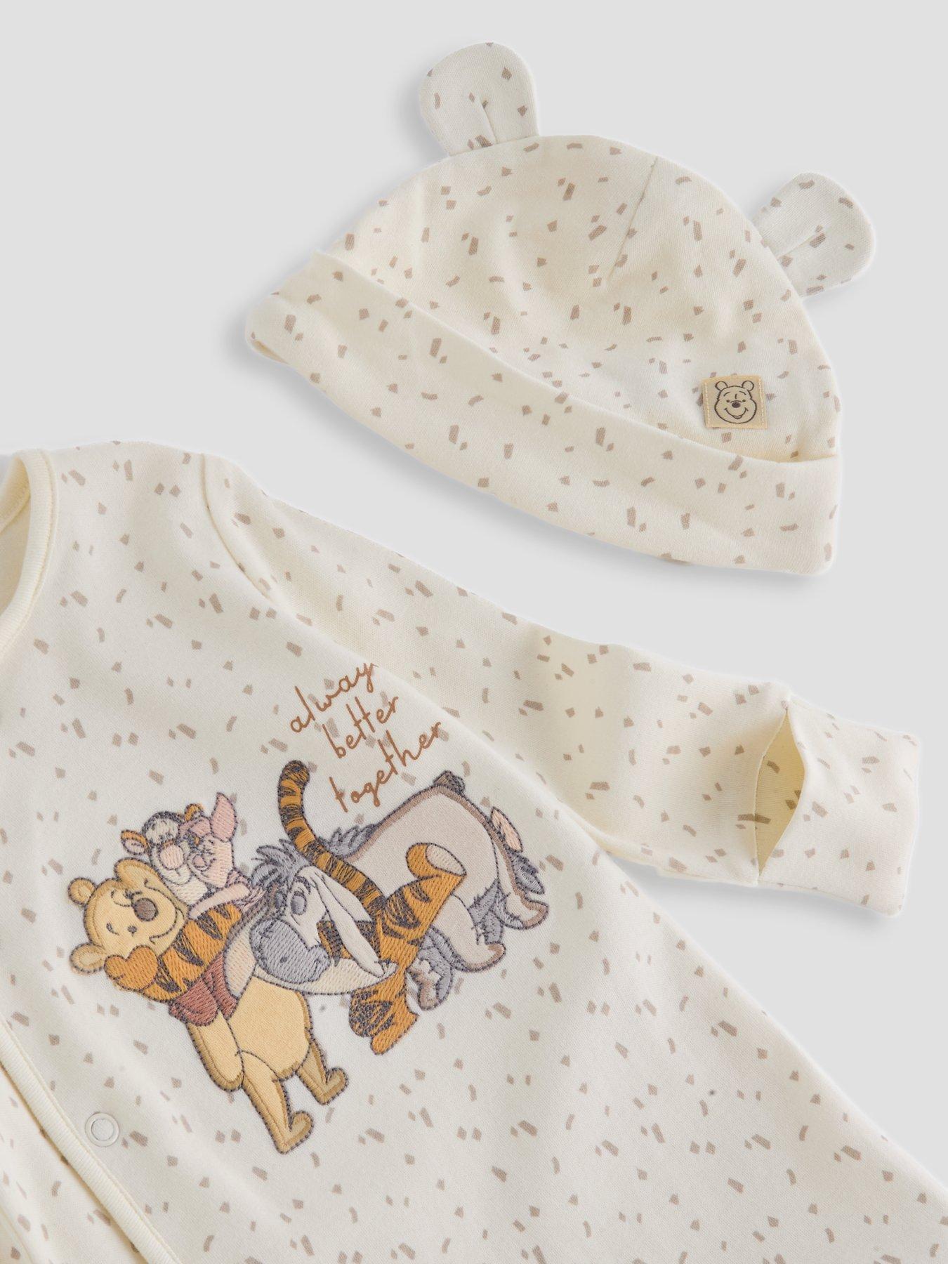 Image 3 of 5 of The Very Collection Winnie Pooh Sleepsuit And Hat - Cream