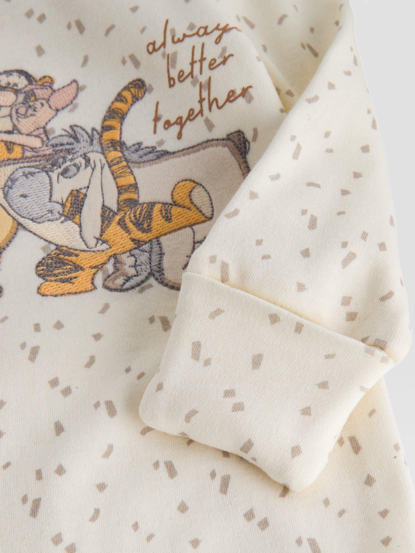 Image 5 of 5 of The Very Collection Winnie Pooh Sleepsuit And Hat - Cream