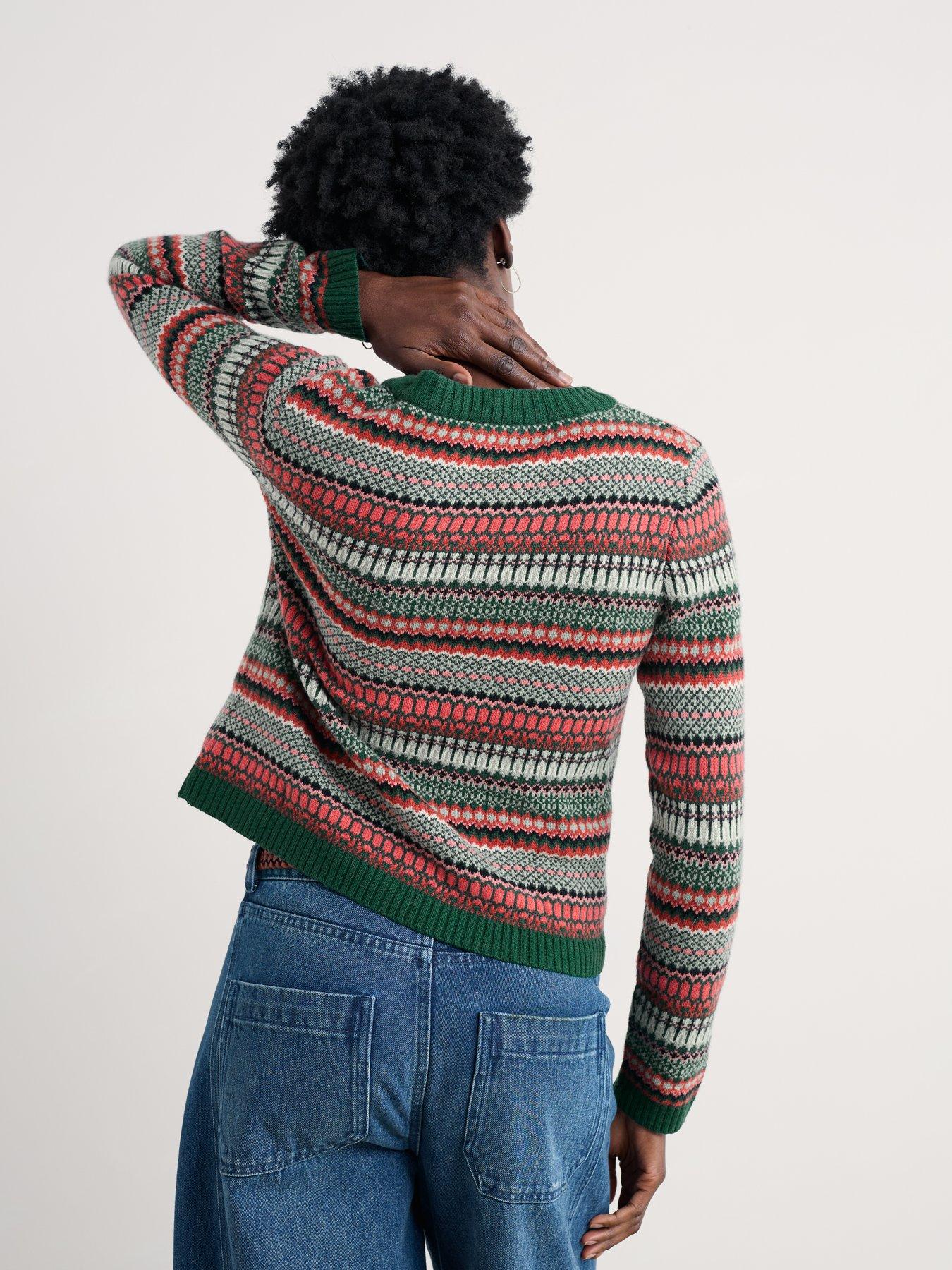  image of seasalt-cornwall-percella-cove-cardigan-weaving-needle-dark-forage-mix-pink