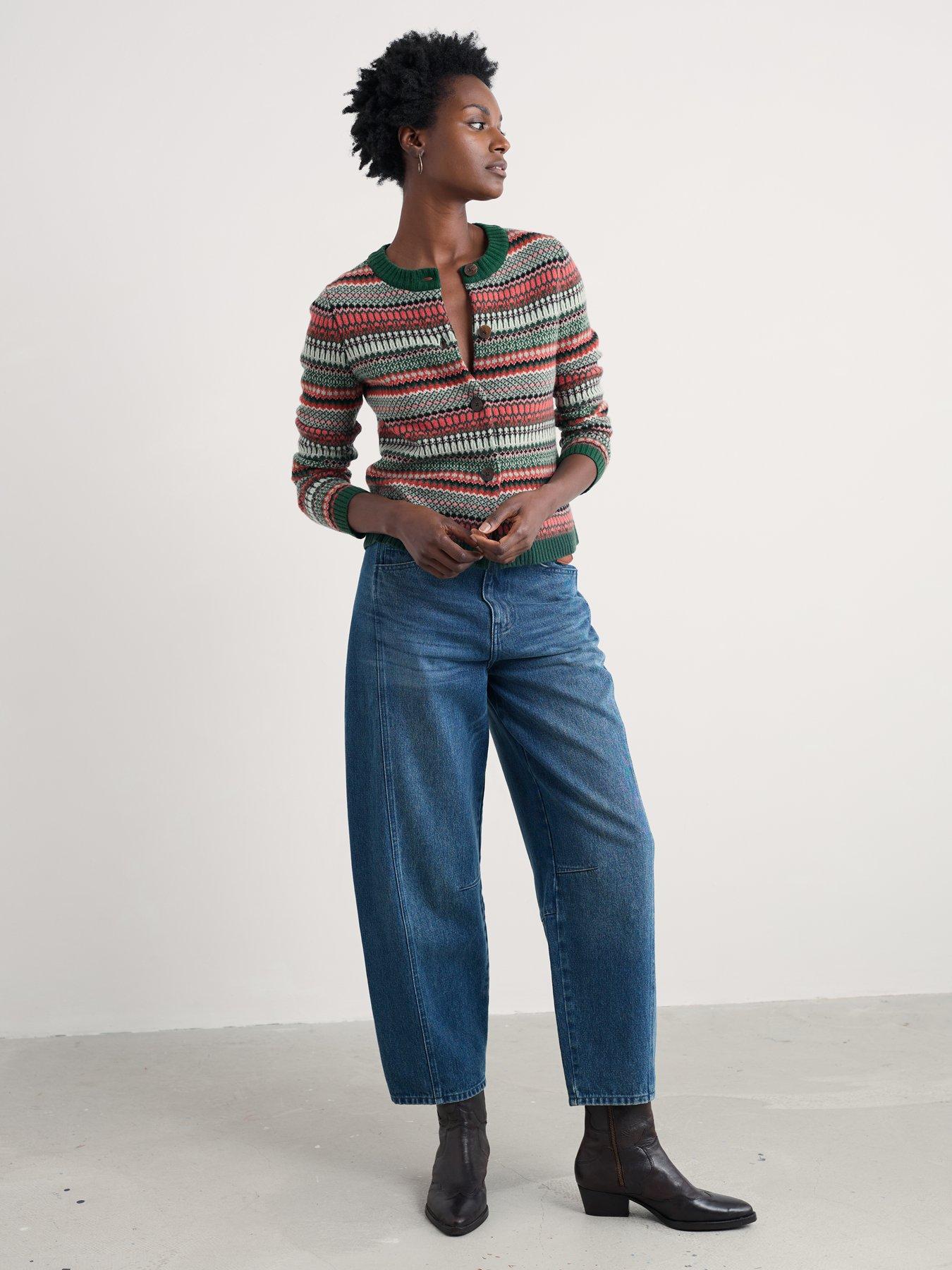  image of seasalt-cornwall-percella-cove-cardigan-weaving-needle-dark-forage-mix-pink