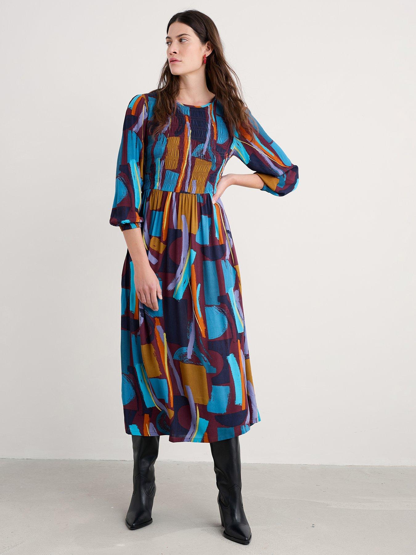  image of seasalt-cornwall-meadowsweet-dress-zennor-stack-dark-rye-navy