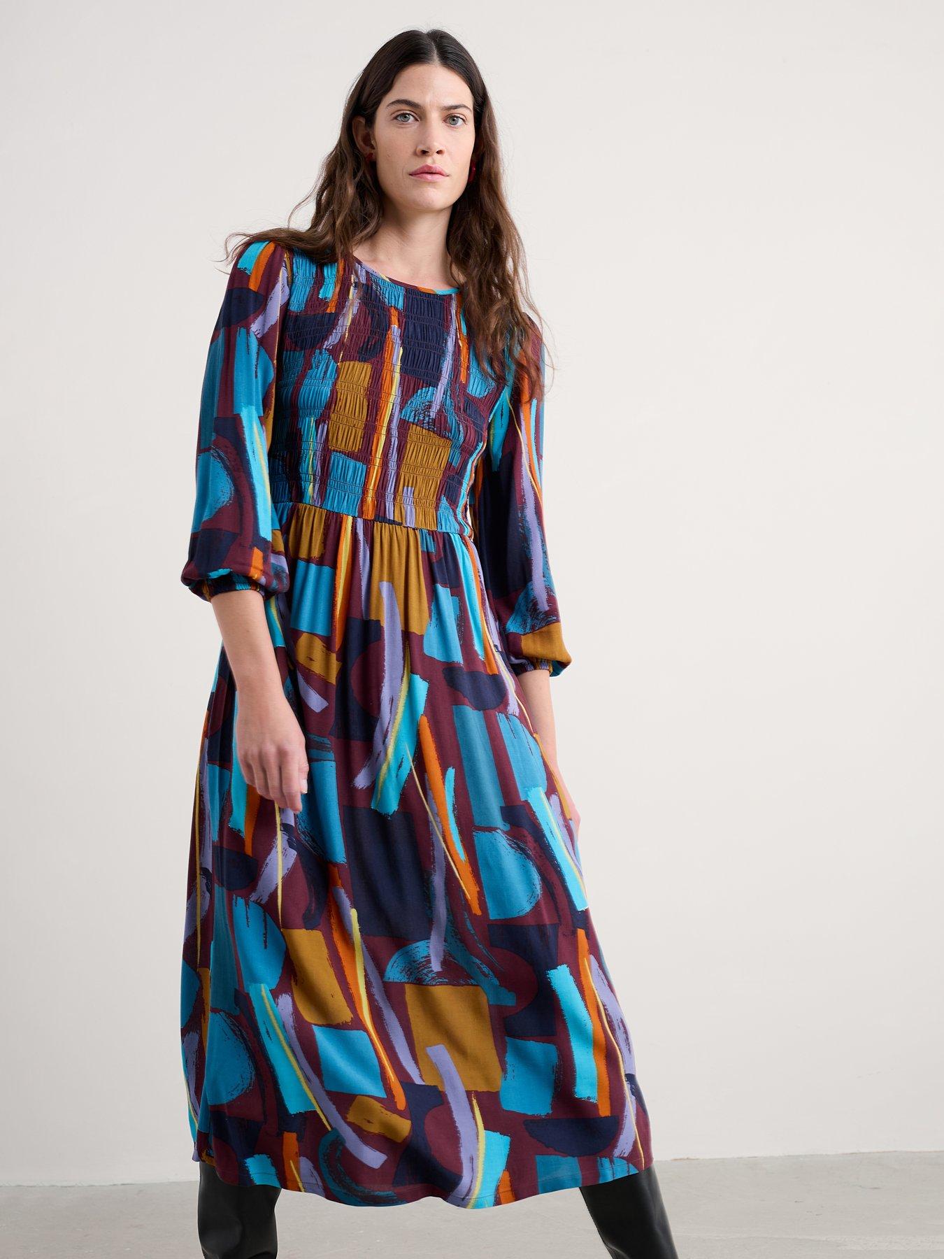  image of seasalt-cornwall-meadowsweet-dress-zennor-stack-dark-rye-navy