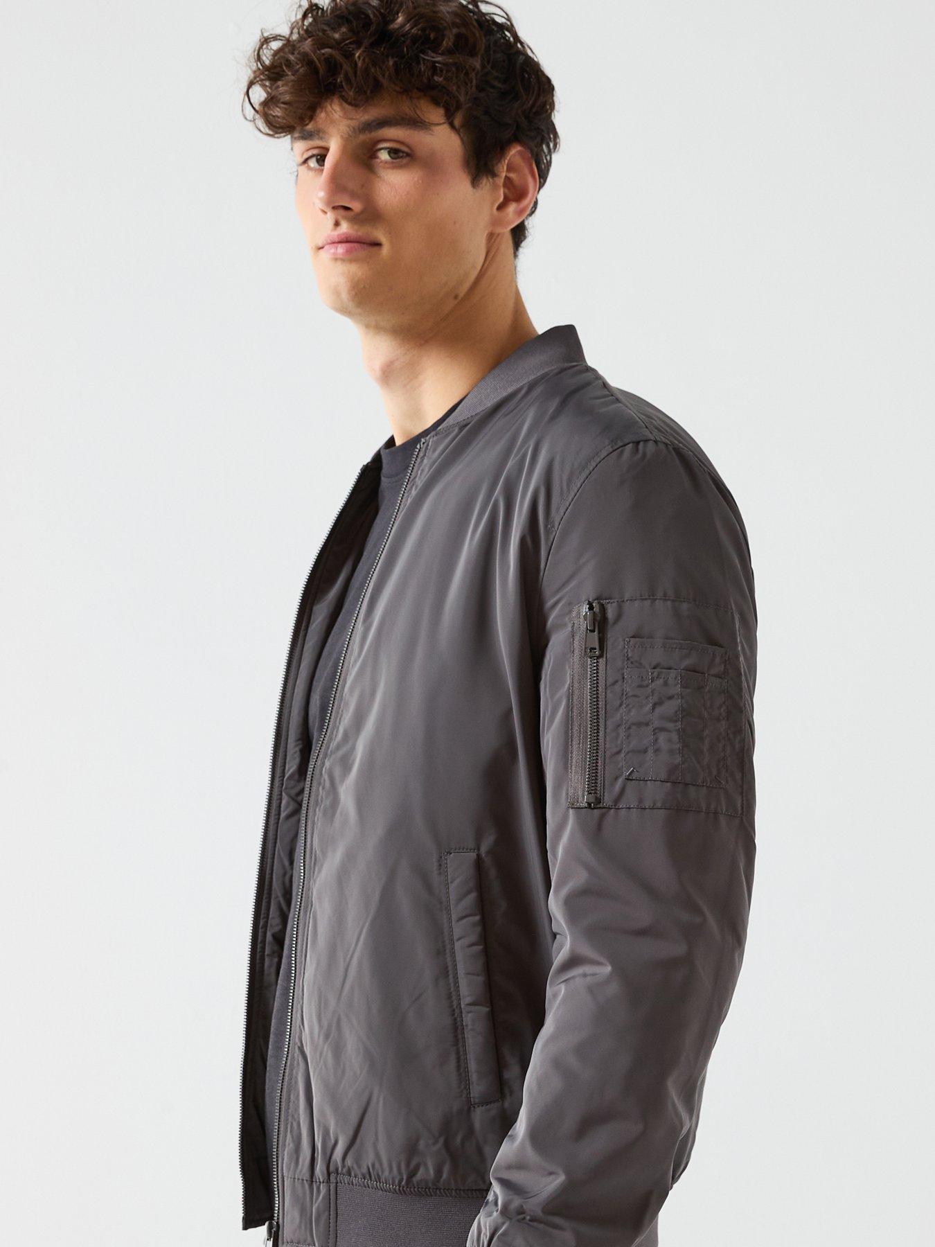  image of only-sons-joshua-bomber-jacket-dark-grey