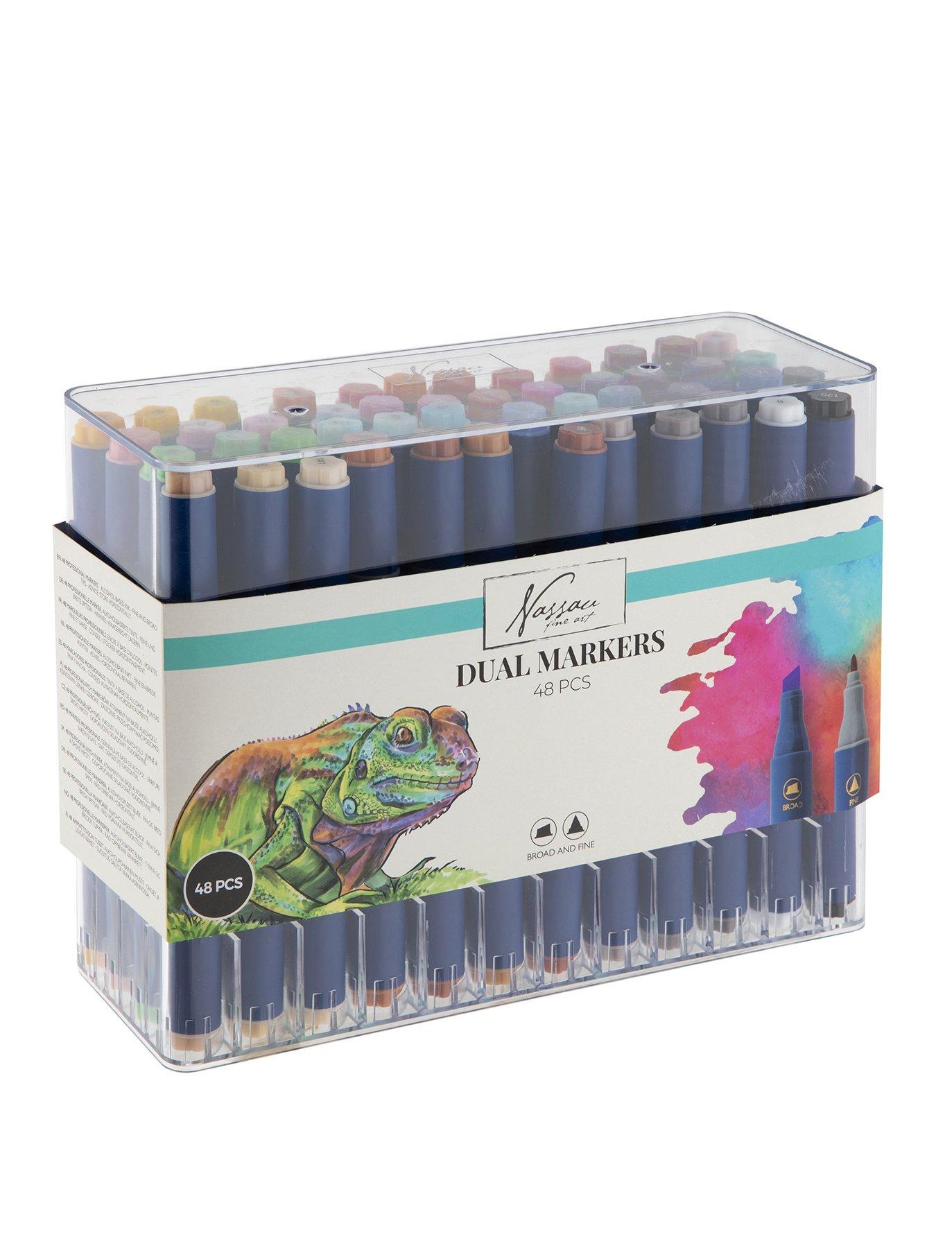 Image 1 of 7 of Round dual markers, 48 pcs in transparent box