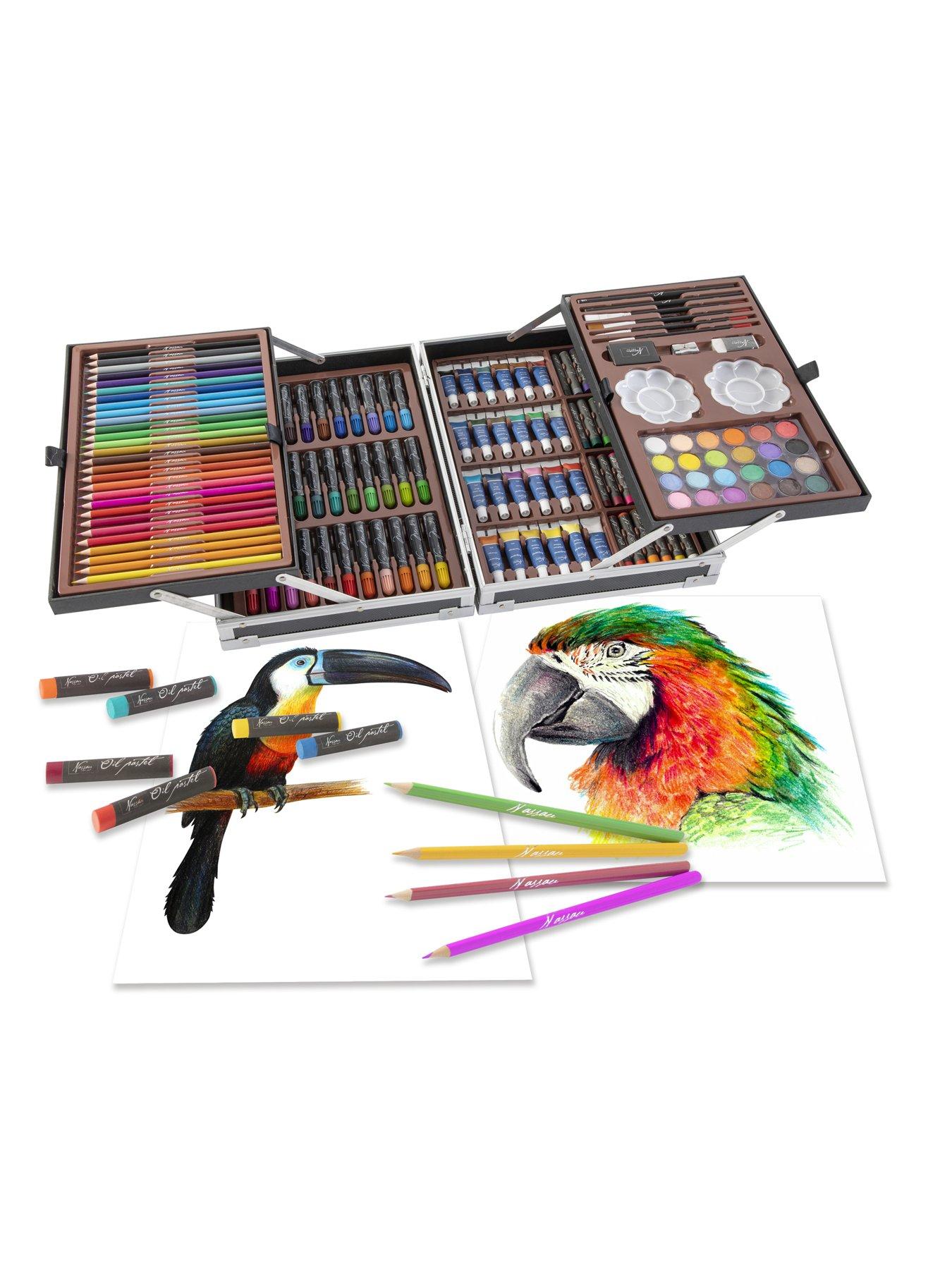 Image 2 of 6 of Art Set -&nbsp;145 Piece&nbsp;in a&nbsp;Metal Black&nbsp;Carrying Case - 34x23cm