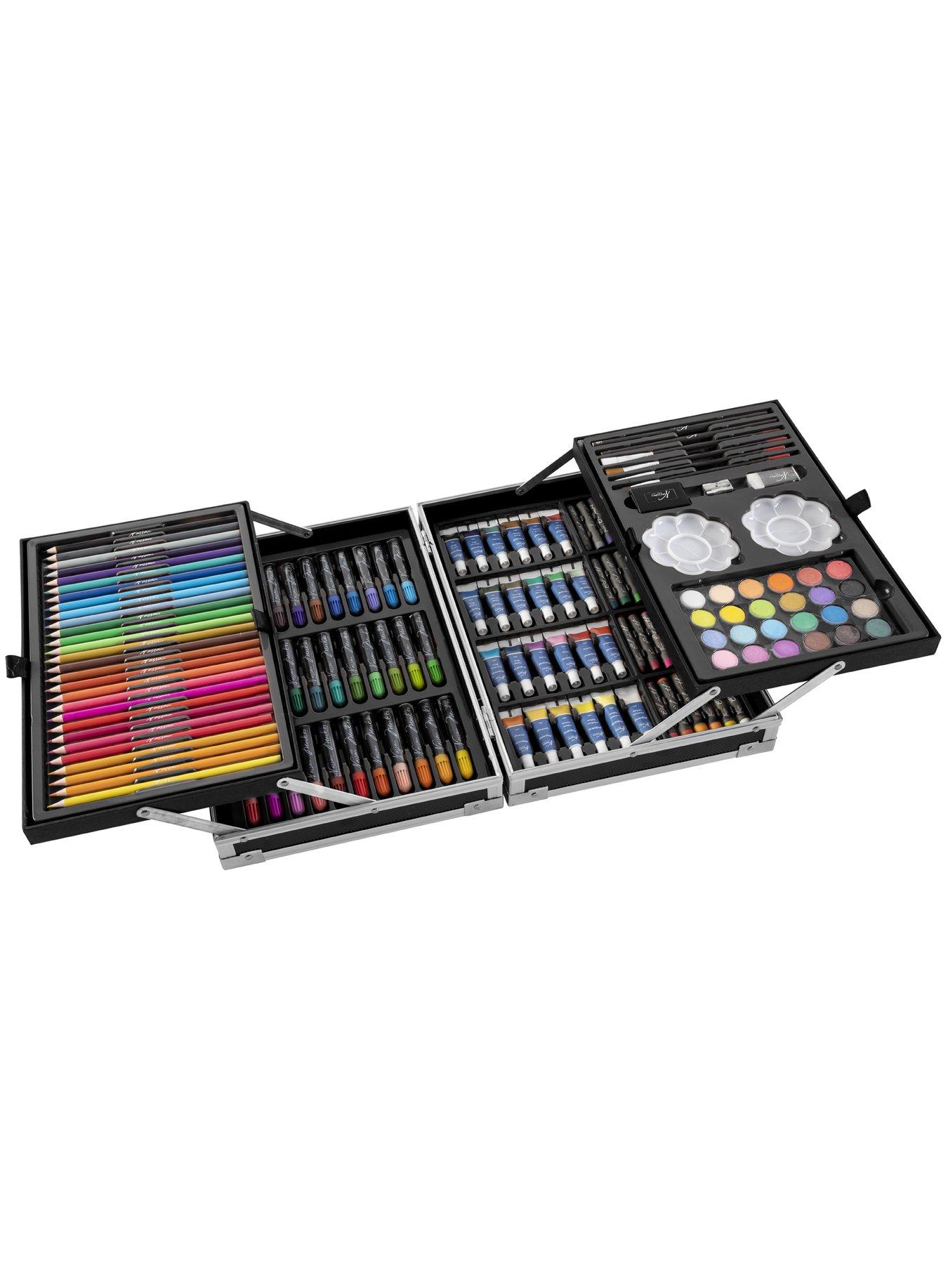Image 3 of 6 of Art Set -&nbsp;145 Piece&nbsp;in a&nbsp;Metal Black&nbsp;Carrying Case - 34x23cm