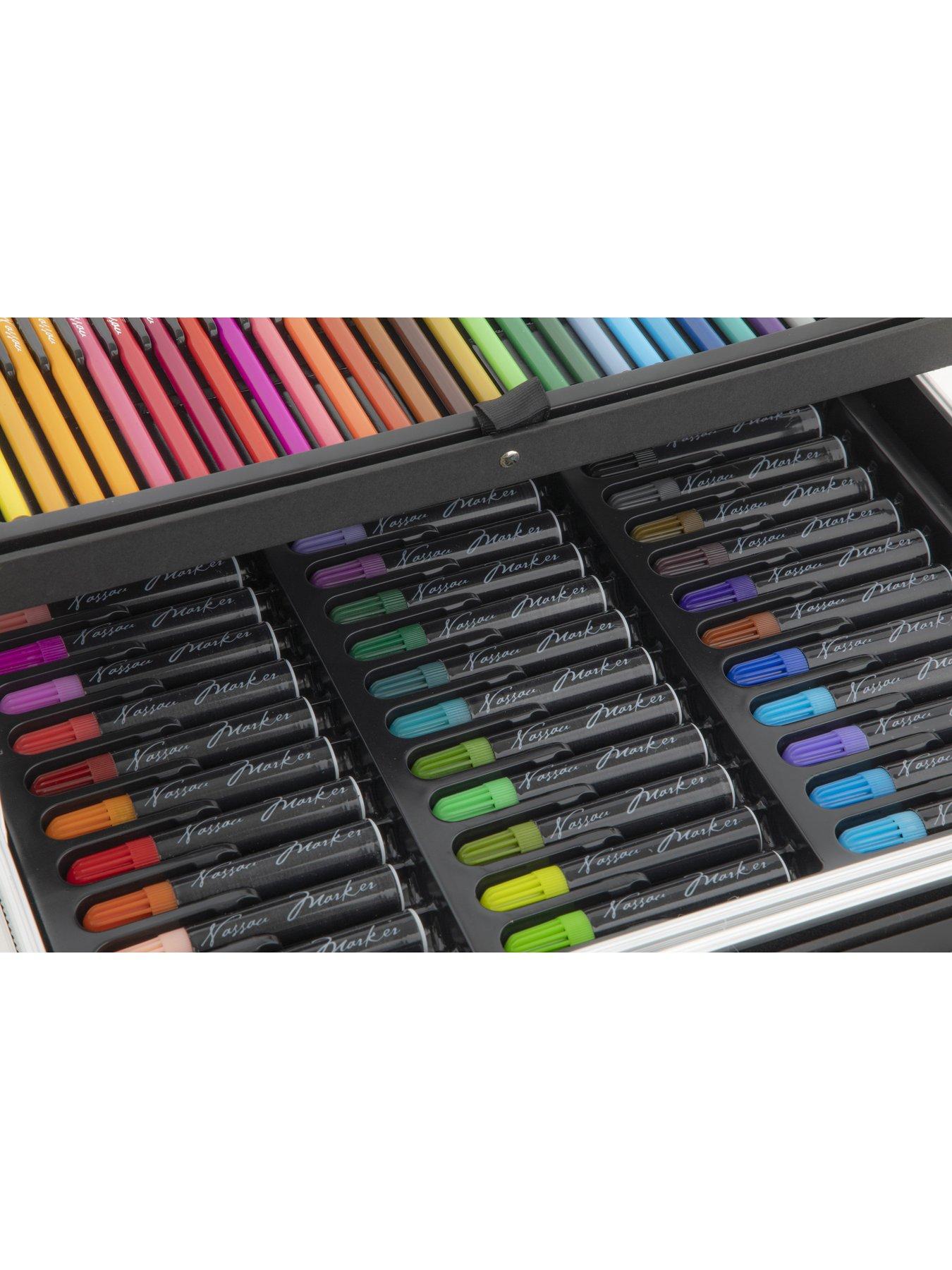  image of art-set--nbsp145-piecenbspin-anbspmetal-blacknbspcarrying-case-34x23cm