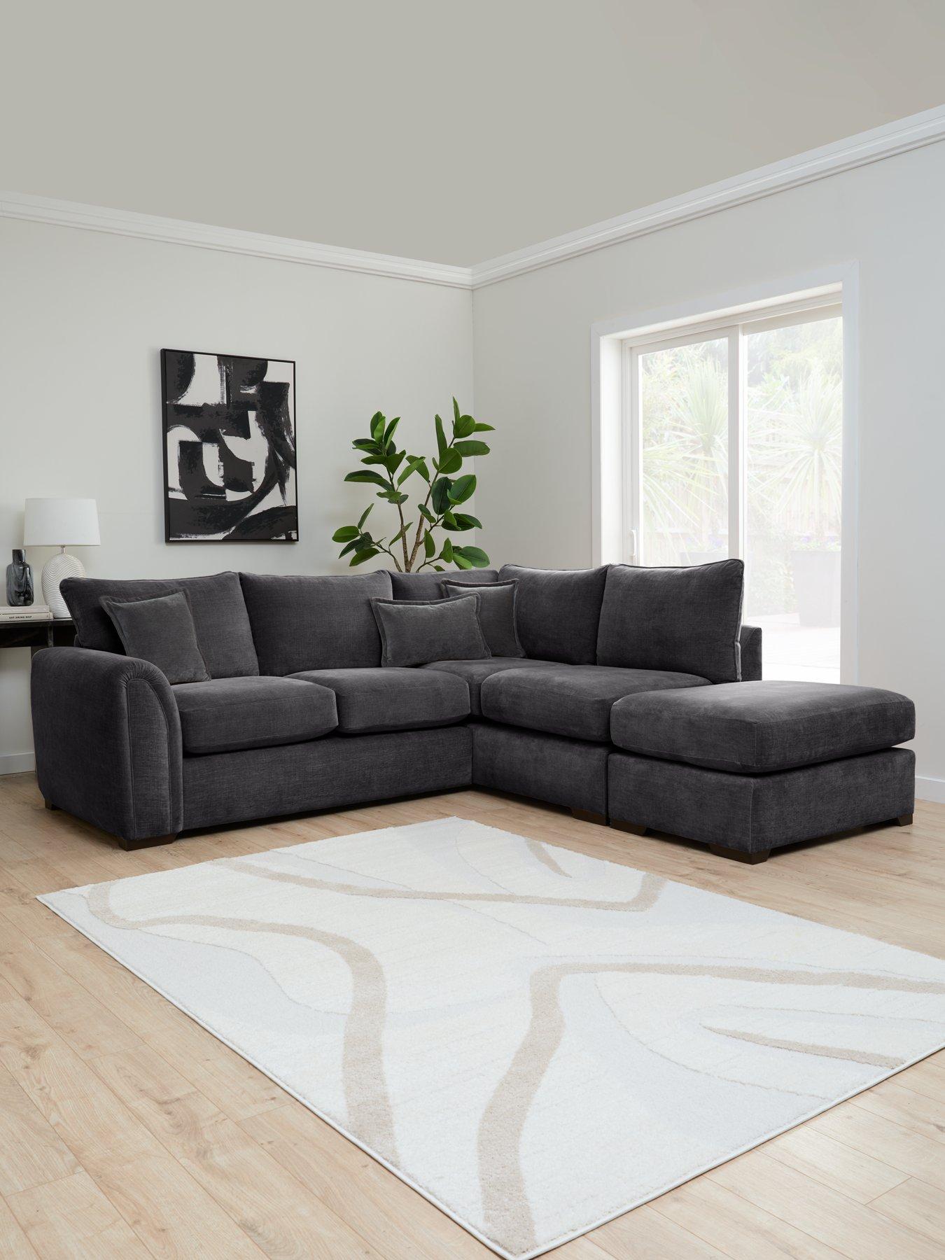 Very Home Carmen Right Hand Chaise With Footstool