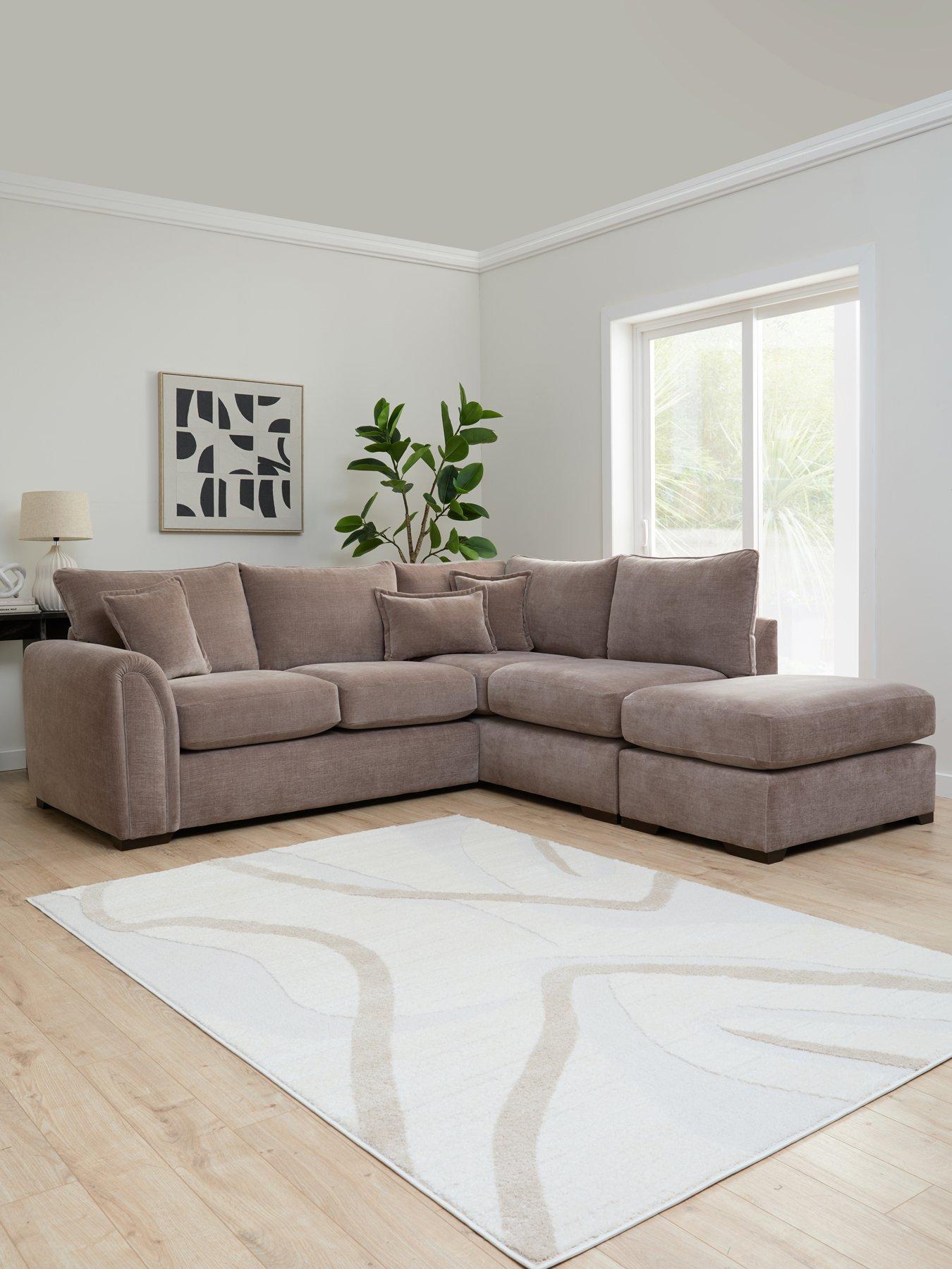 Image 1 of 7 of Very Home Carmen Right Hand Chaise With Footstool