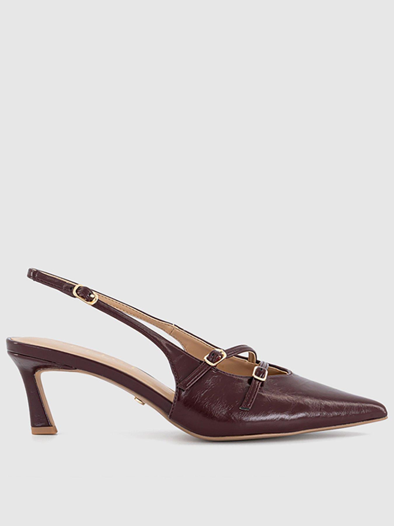 office-melba-multi-strap-and-buckle-slingback-court-shoes-dark-red