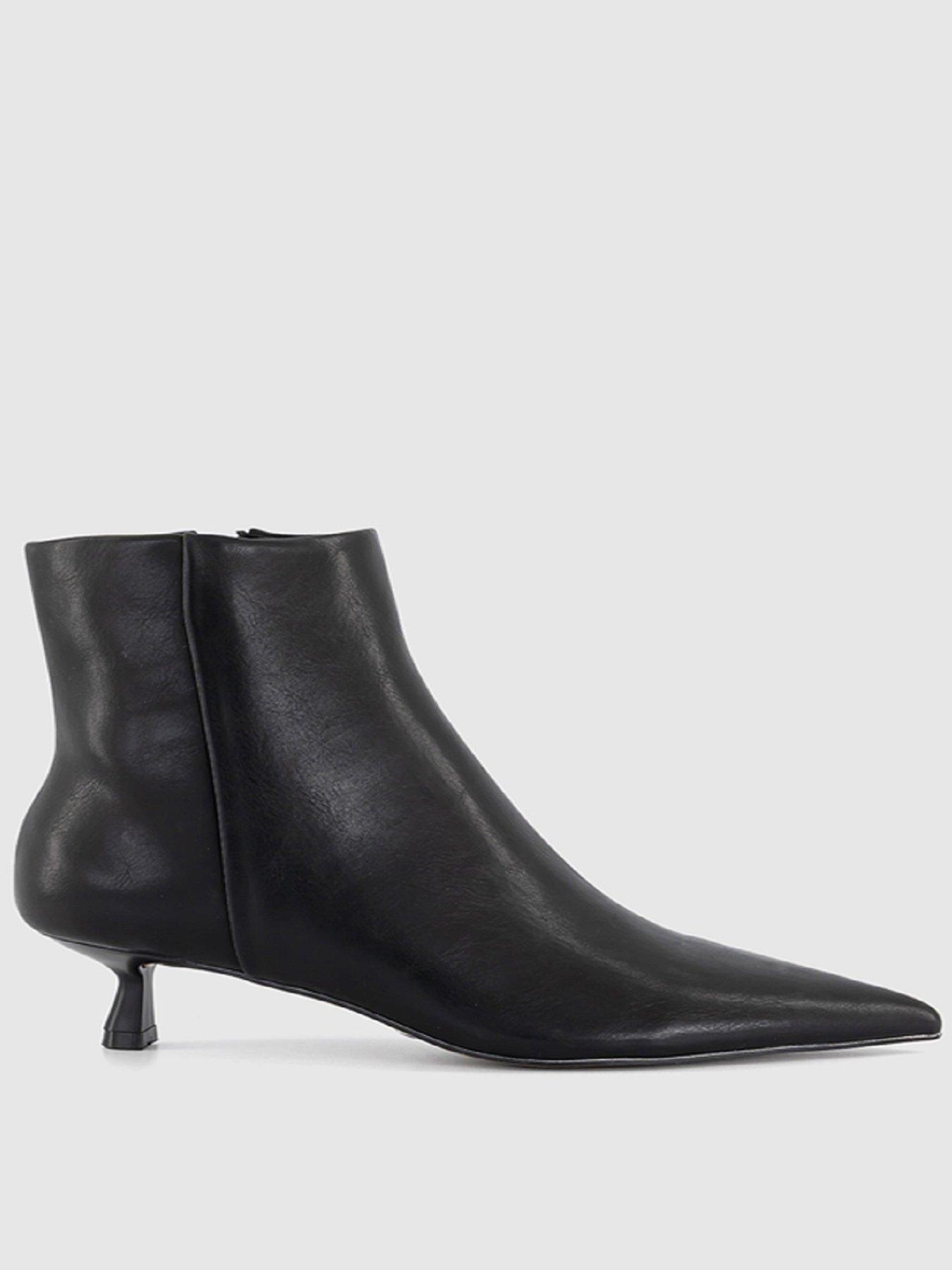 Image 1 of 4 of OFFICE Alessia Kitten Heel Boots - Black