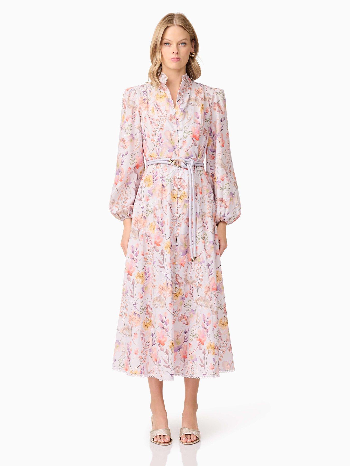 undefined Ines Midi Shirtdress - Purple