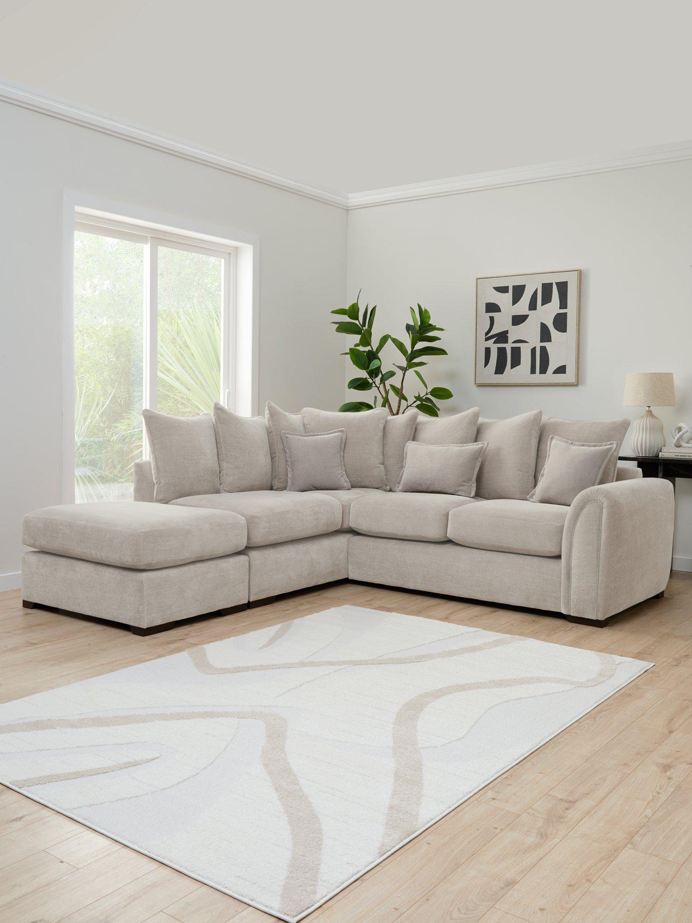 The Very Collection Carmen Left Hand Scatter Back Corner Chaise With Footstool - FSC® Certified