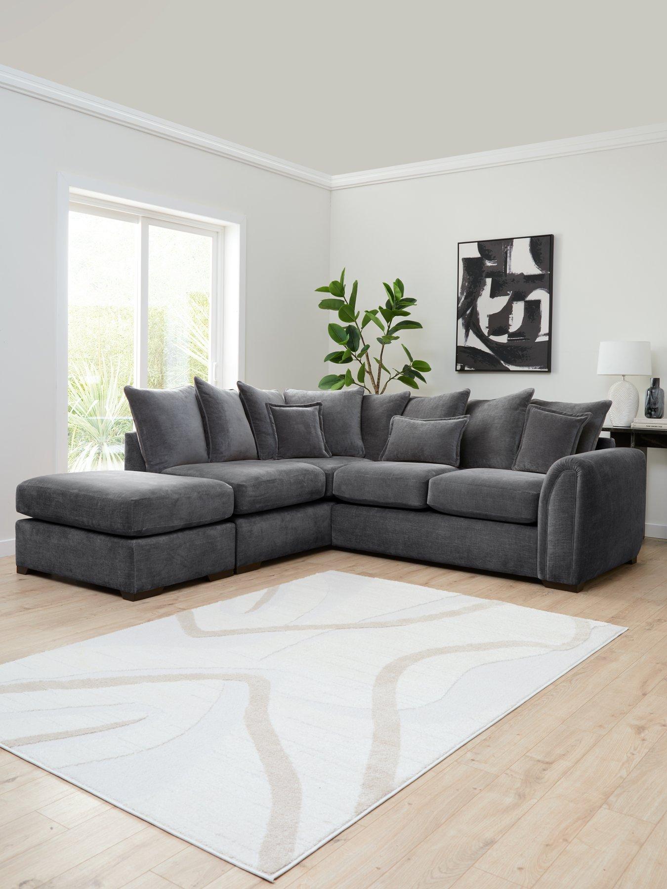 The Very Collection Carmen Left Hand Scatter Back Corner Chaise With Footstool - FSC® Certified