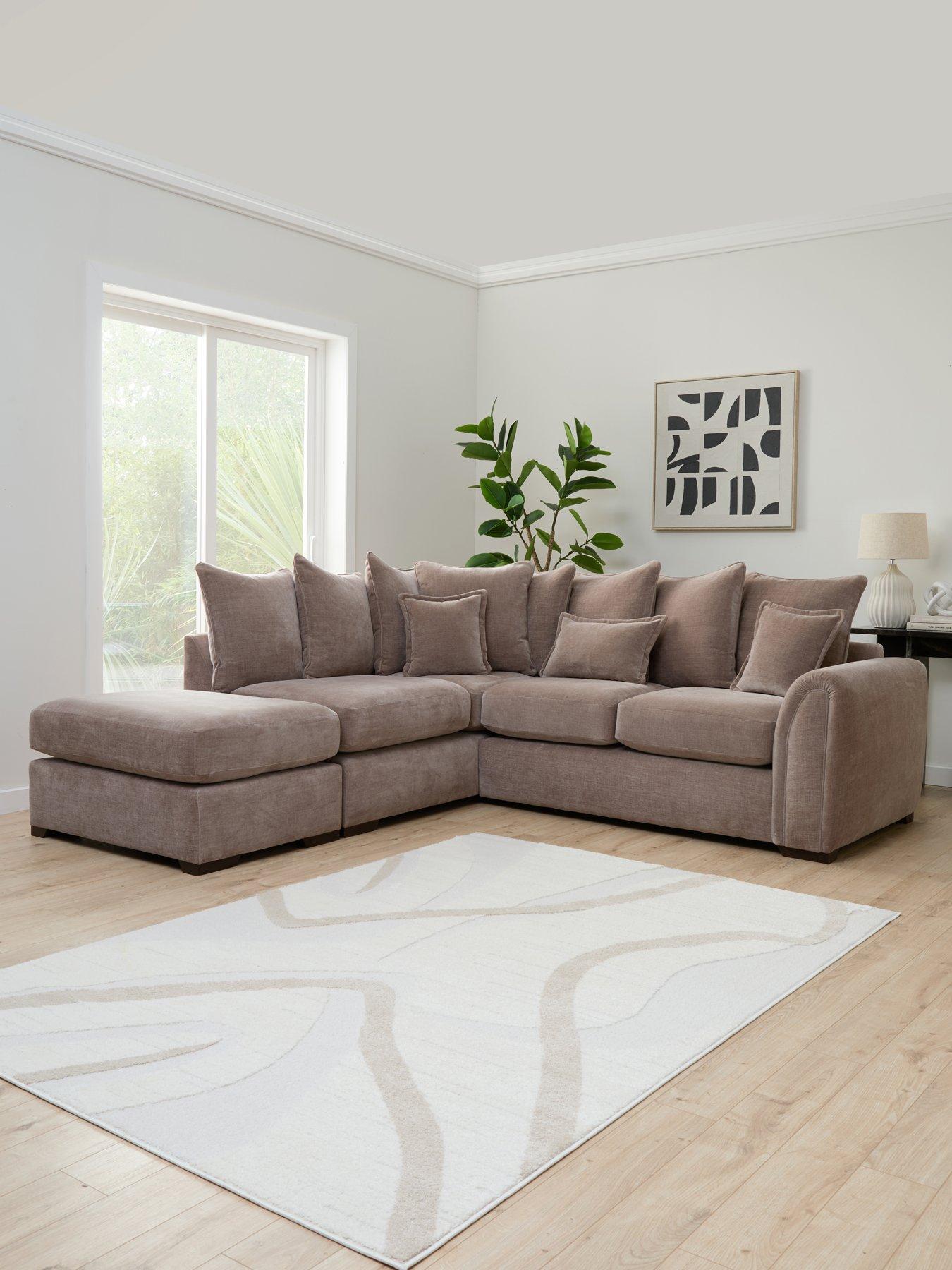 Very Home Carmen Left Hand Scatter Back Corner Chaise With Footstool