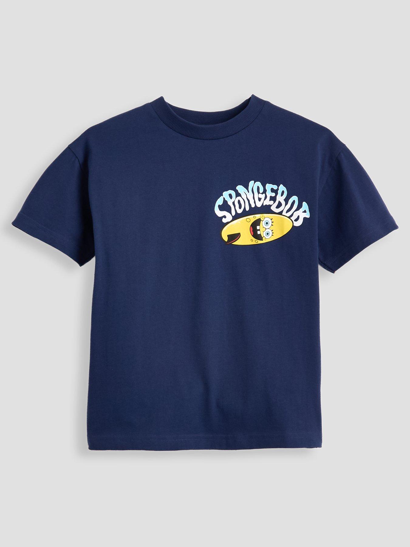 Image 2 of 4 of The Very Collection Spongebob Back Print T-Shirt - Navy