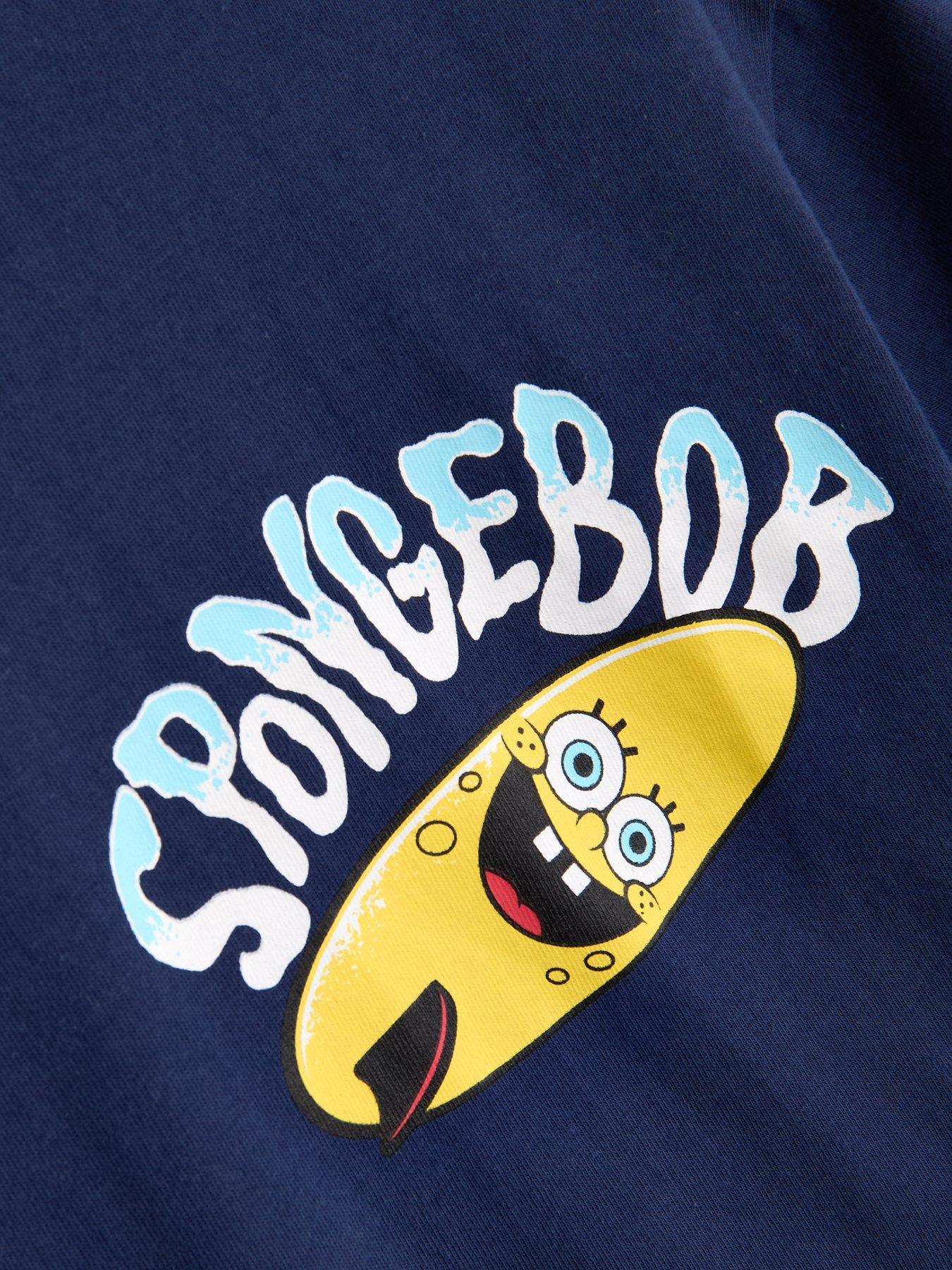 Image 3 of 4 of The Very Collection Spongebob Back Print T-Shirt - Navy