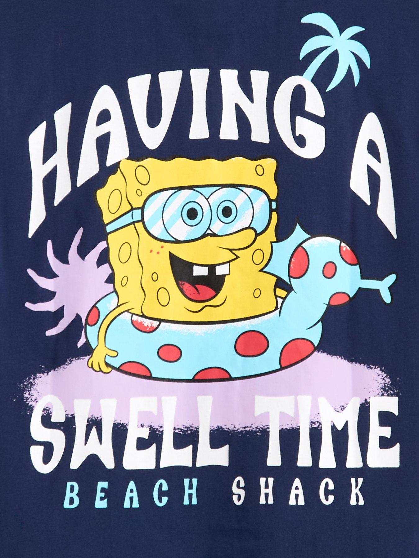 Image 4 of 4 of The Very Collection Spongebob Back Print T-Shirt - Navy
