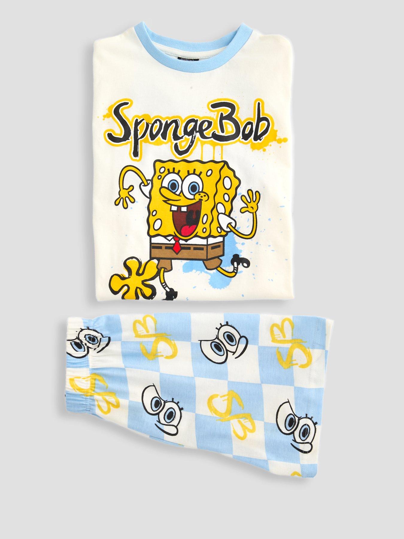 Image 3 of 4 of The Very Collection Spongebob Colour Block Shortie Pyjamas - Blue