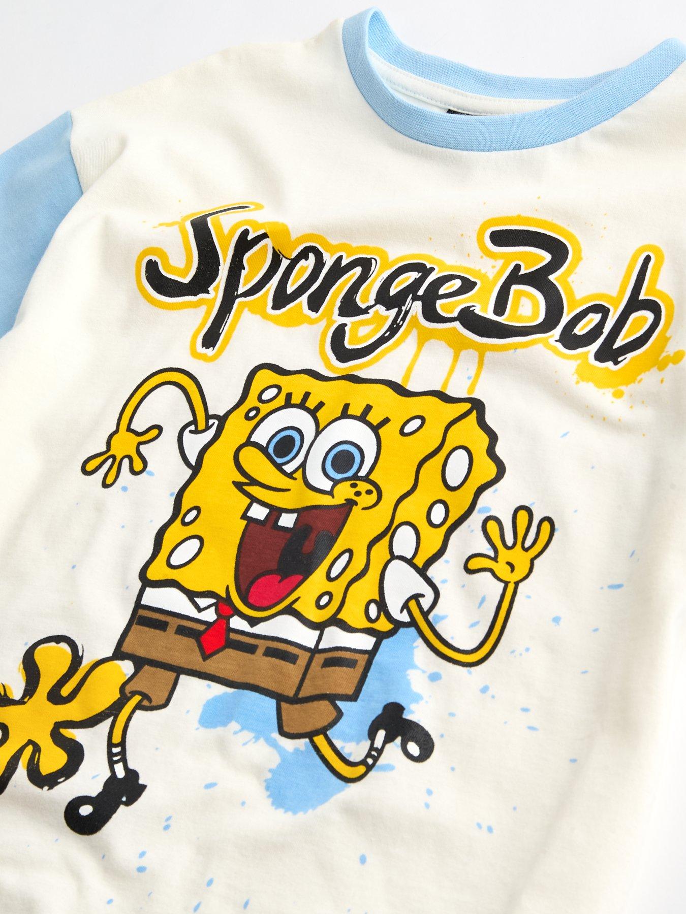 Image 4 of 4 of The Very Collection Spongebob Colour Block Shortie Pyjamas - Blue