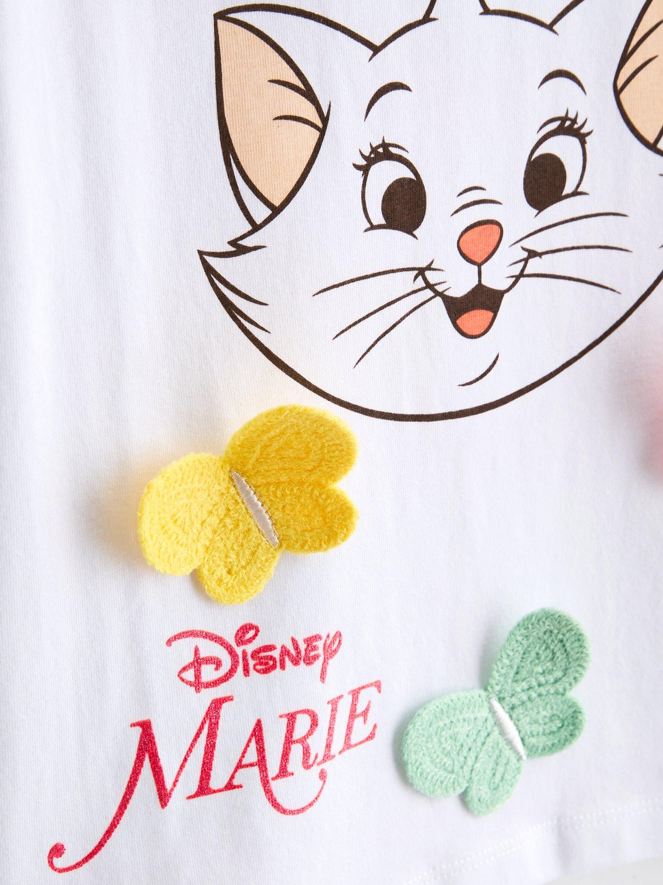 Image 3 of 4 of The Very Collection Aristocats Marie 3D Crochet Butterfly Tee - White