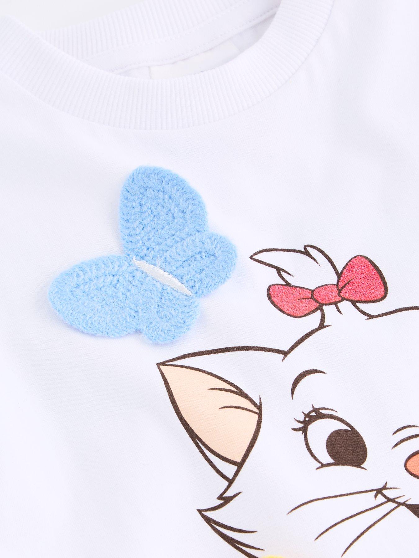 Image 4 of 4 of The Very Collection Aristocats Marie 3D Crochet Butterfly Tee - White