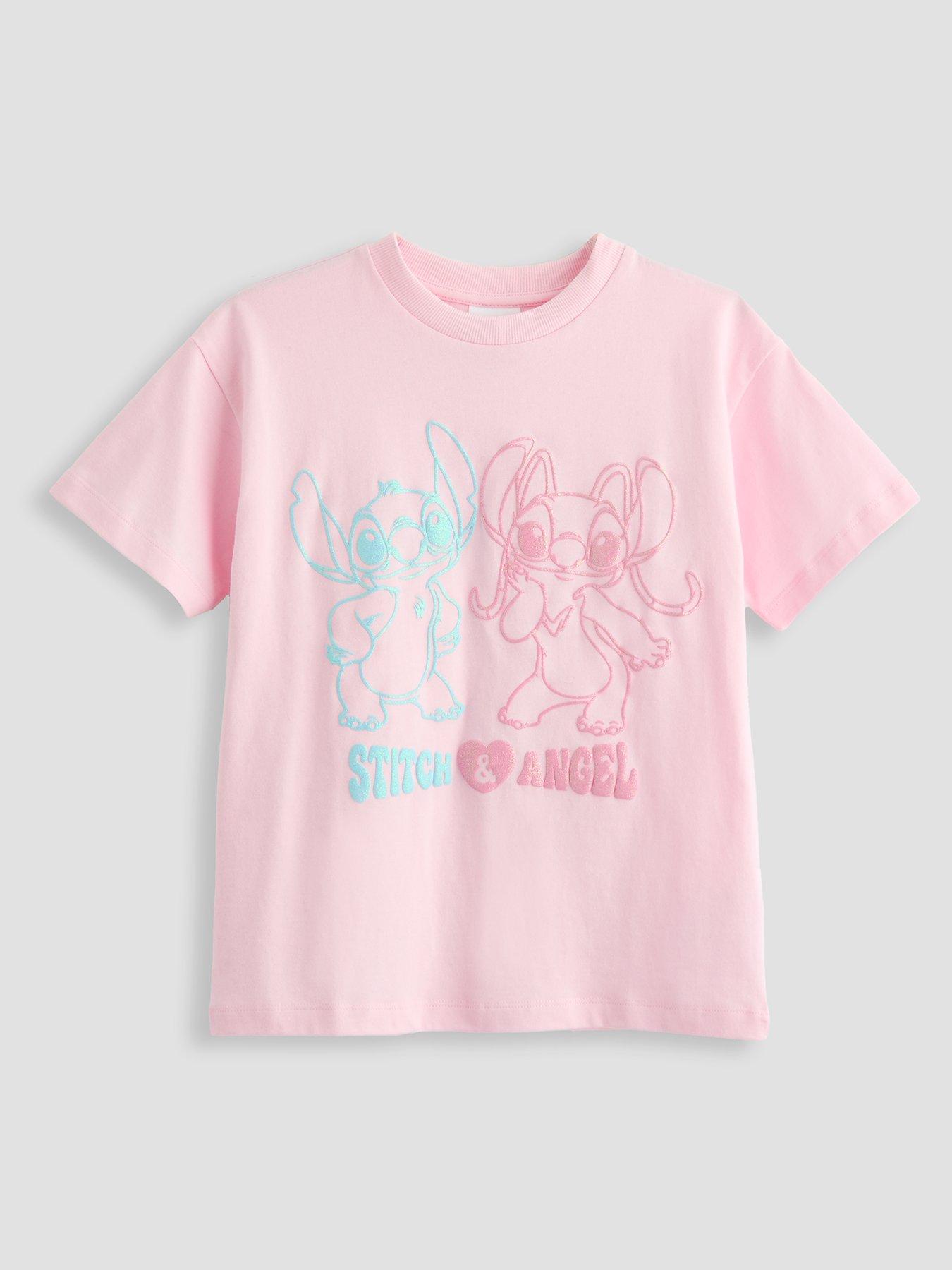 The Very Collection Stitch Glitter Puff Print T-Shirt - Pink