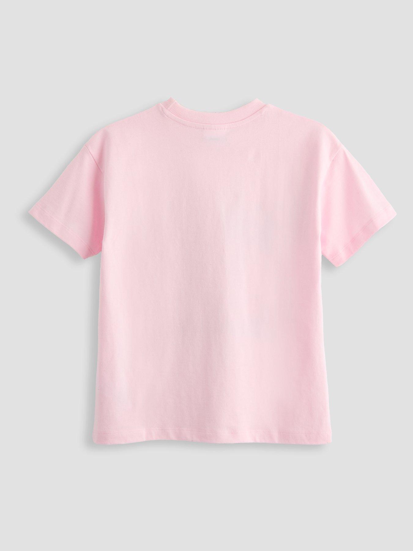 Image 2 of 4 of The Very Collection Stitch Glitter Puff Print T-Shirt - Pink