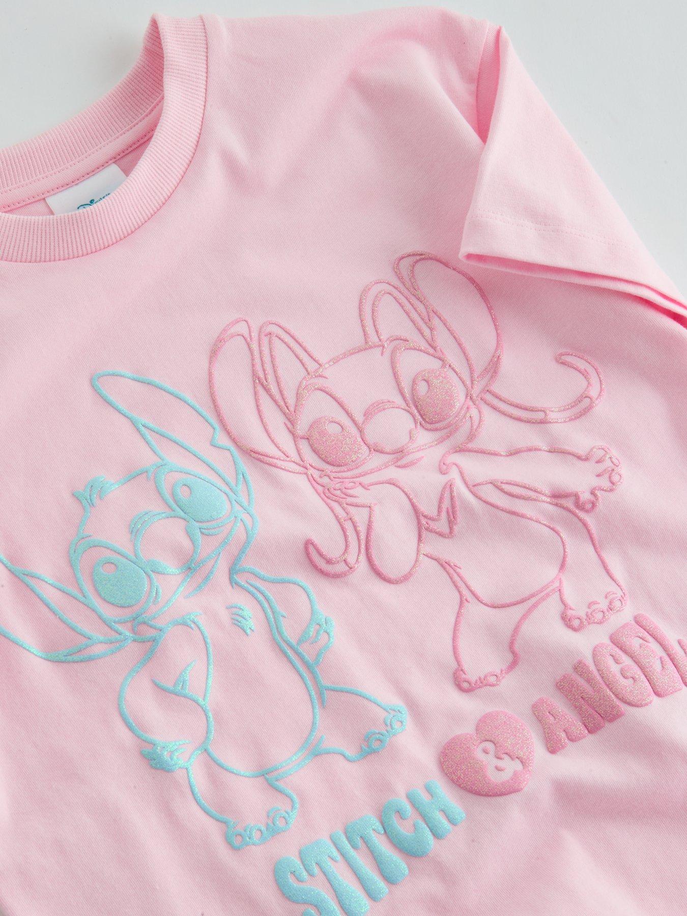 Image 3 of 4 of The Very Collection Stitch Glitter Puff Print T-Shirt - Pink