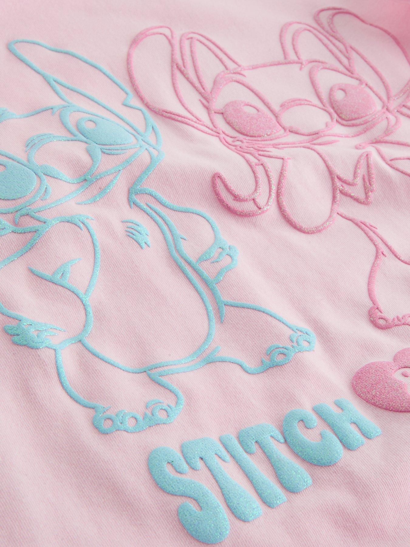 Image 4 of 4 of The Very Collection Stitch Glitter Puff Print T-Shirt - Pink