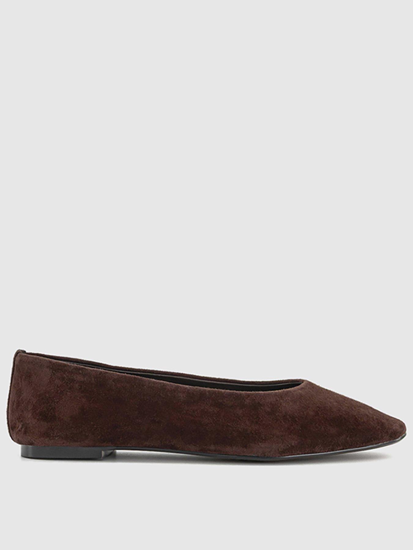 office-fairytale-suede-ballerina-pumps-brown