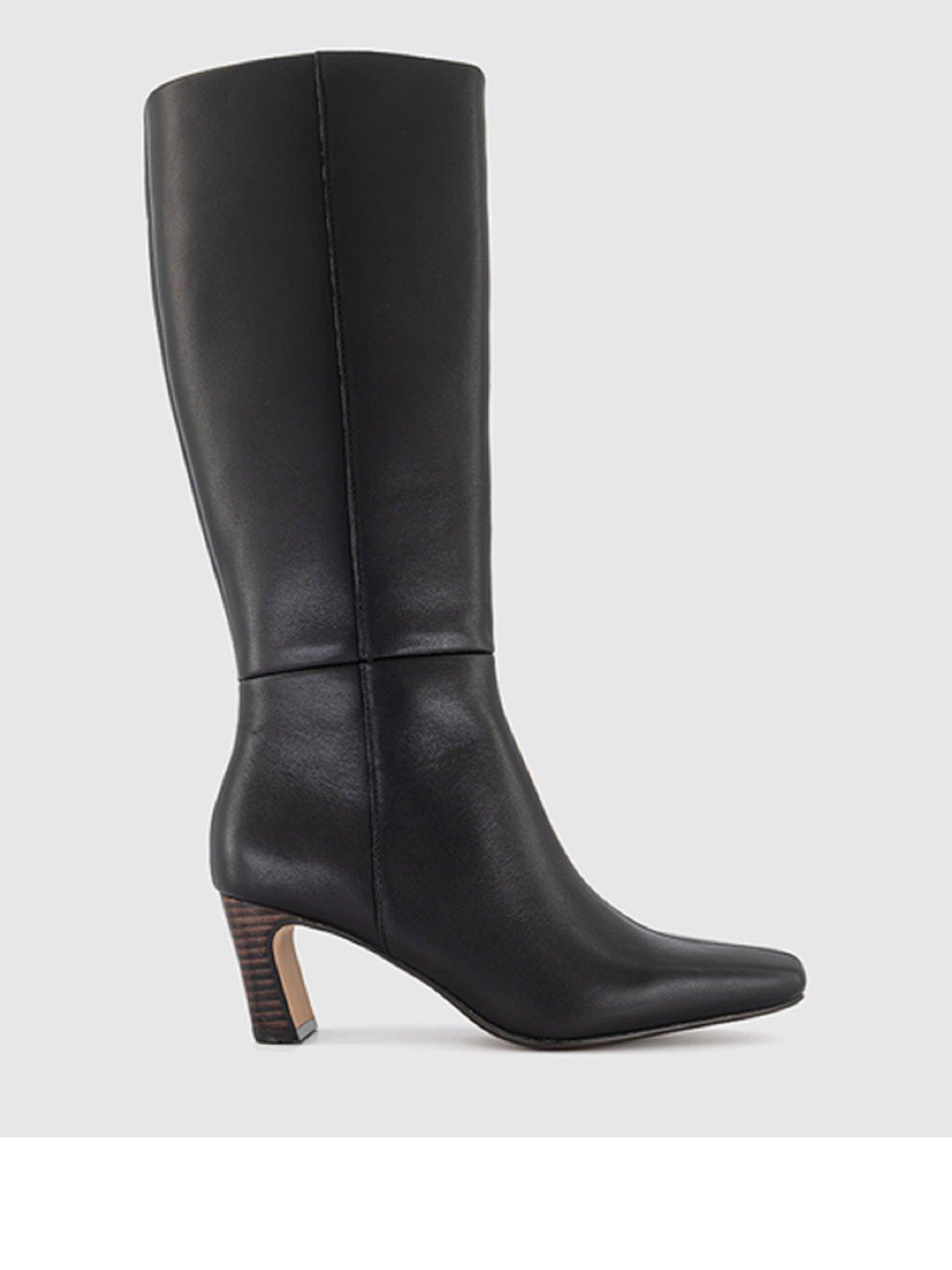  image of office-kallie-set-back-high-heel-leather-knee-boot-black