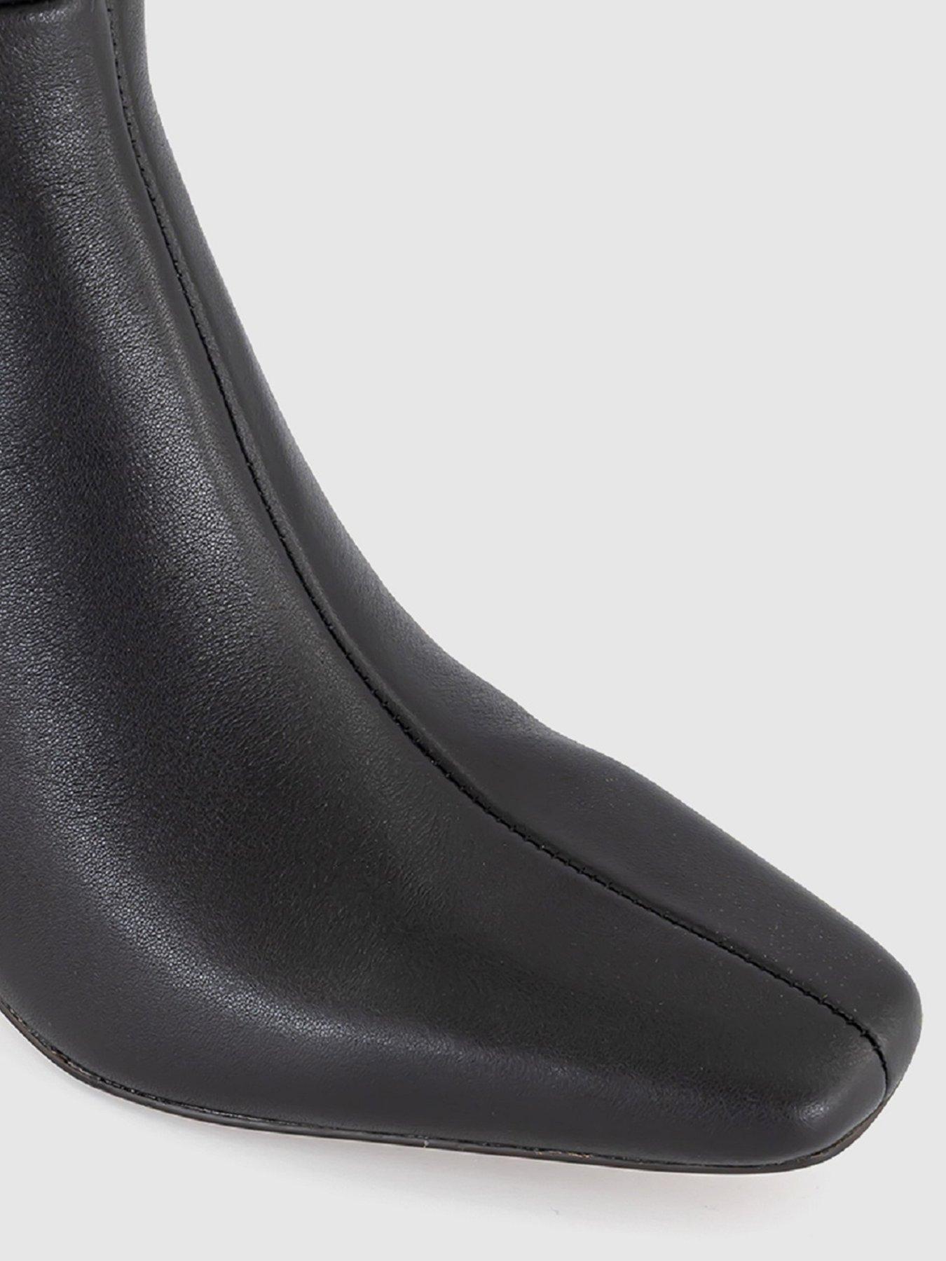  image of office-kallie-set-back-high-heel-leather-knee-boot-black