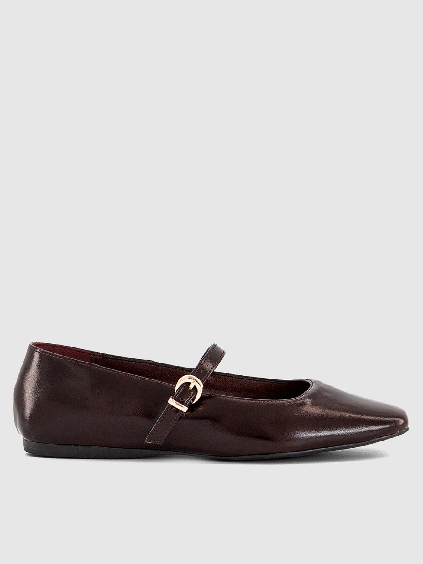 undefined Flourish Mary Jane Ballerina - Chocolate