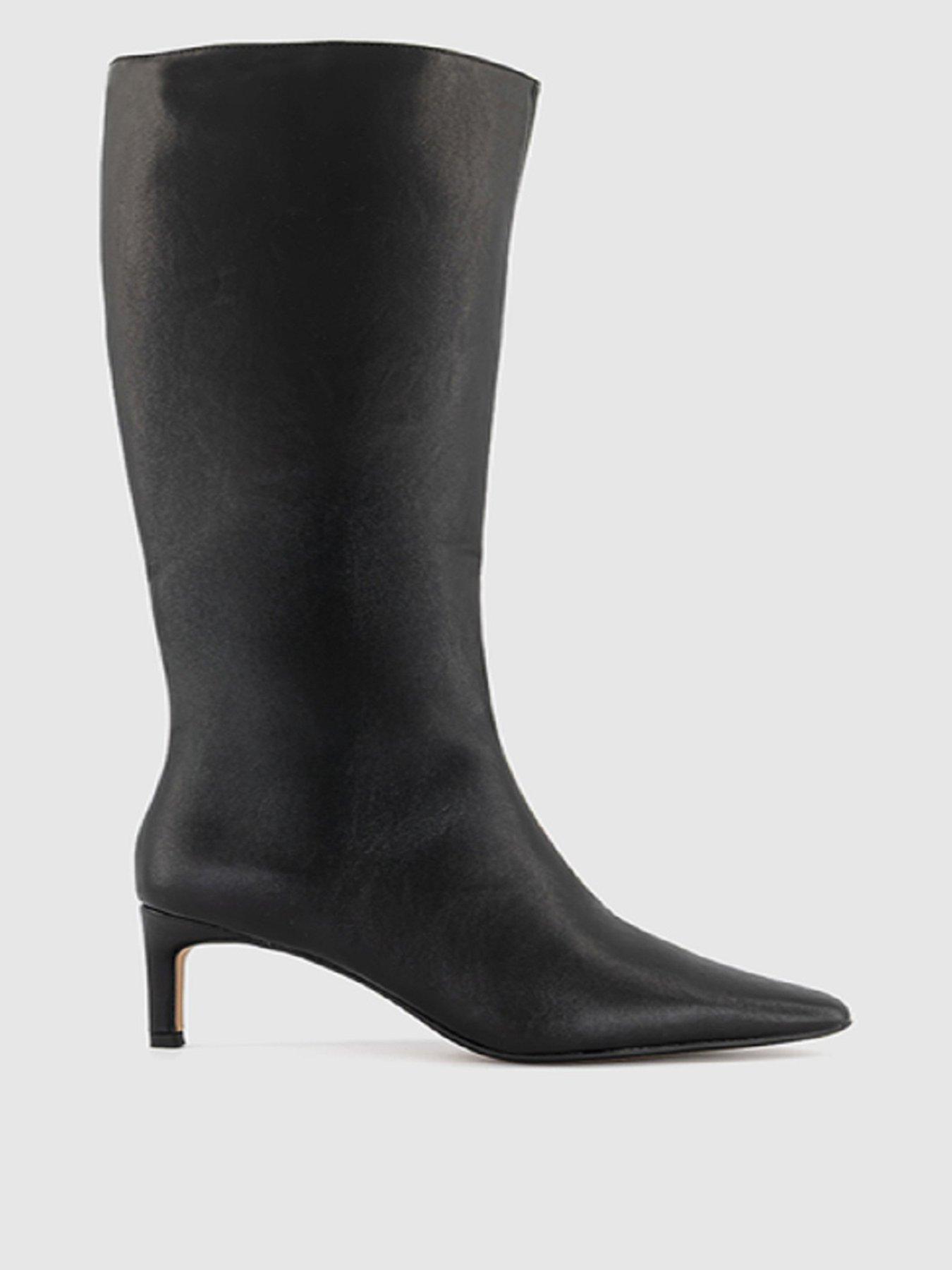 Image 1 of 4 of OFFICE Karina Kitten Heel Knee Boot - Black