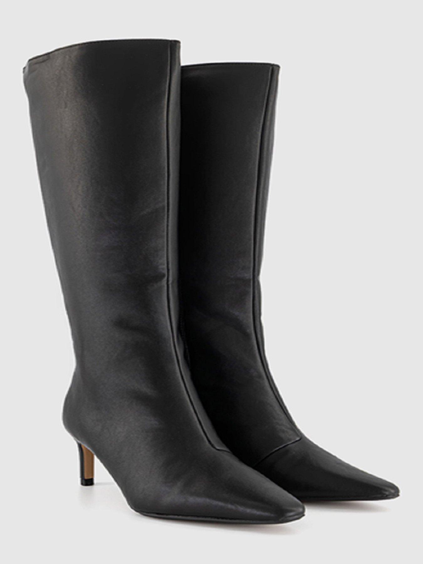 Image 4 of 4 of OFFICE Karina Kitten Heel Knee Boot - Black