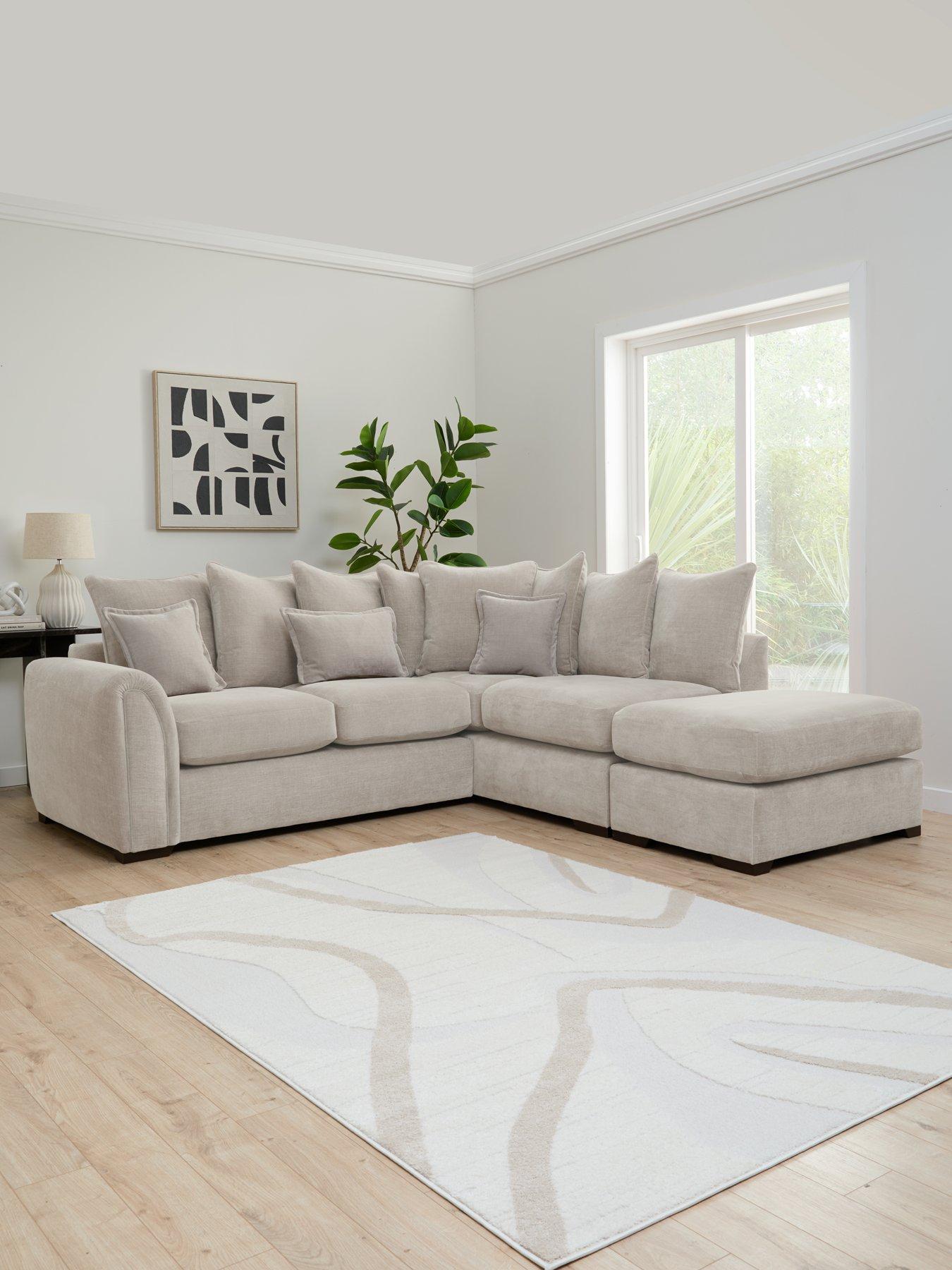 Very Home Carmen Right Hand Scatter Back Corner Chaise With Footstool