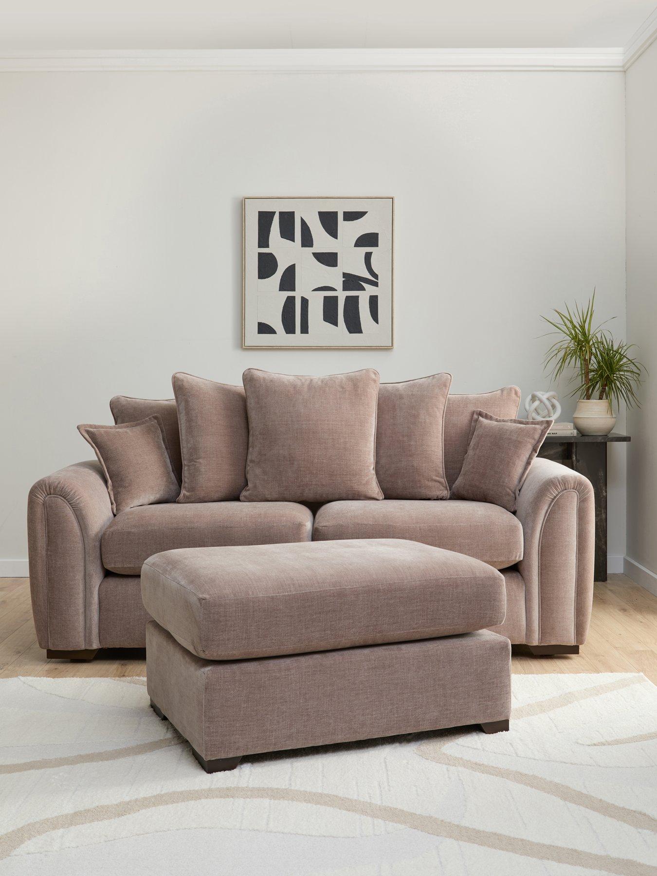 Very Home Carmen 3 Seater Scatter Back Sofa + Footstool