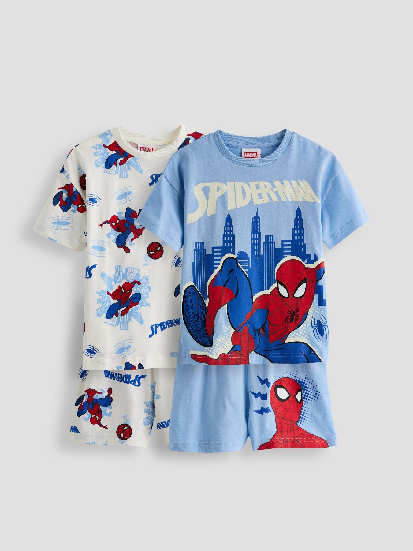 The Very Collection 2Pk Spiderman Shortie Pyjamas - Blue