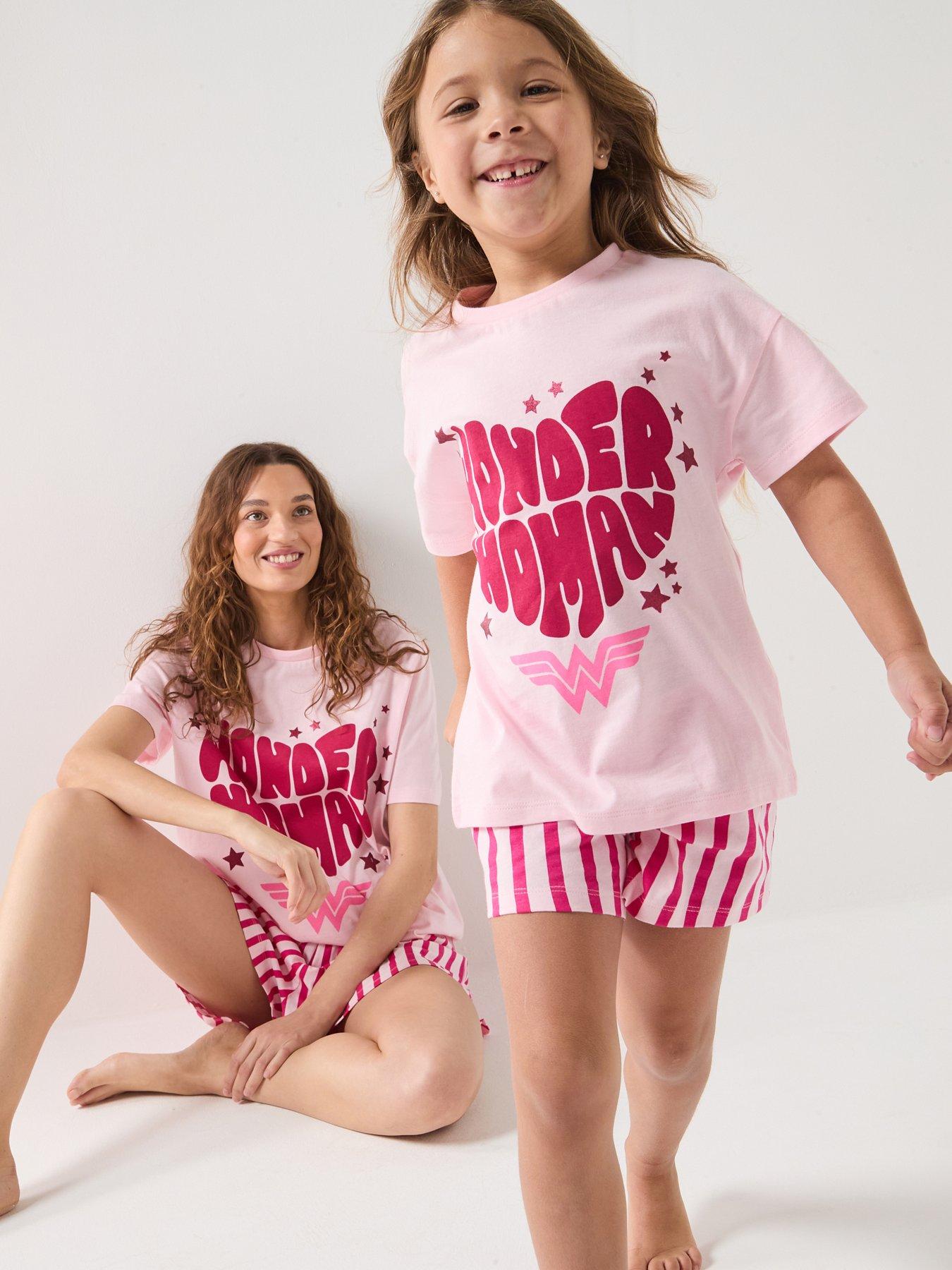 Image 1 of 6 of The Very Collection Wonder Woman Mini Me Pyjama - Pink