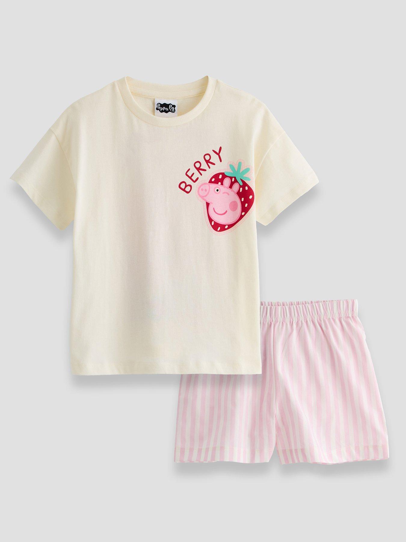 Image 1 of 4 of The Very Collection Peppa Pig Best Day Back Print Shortie Pyjamas - Pink