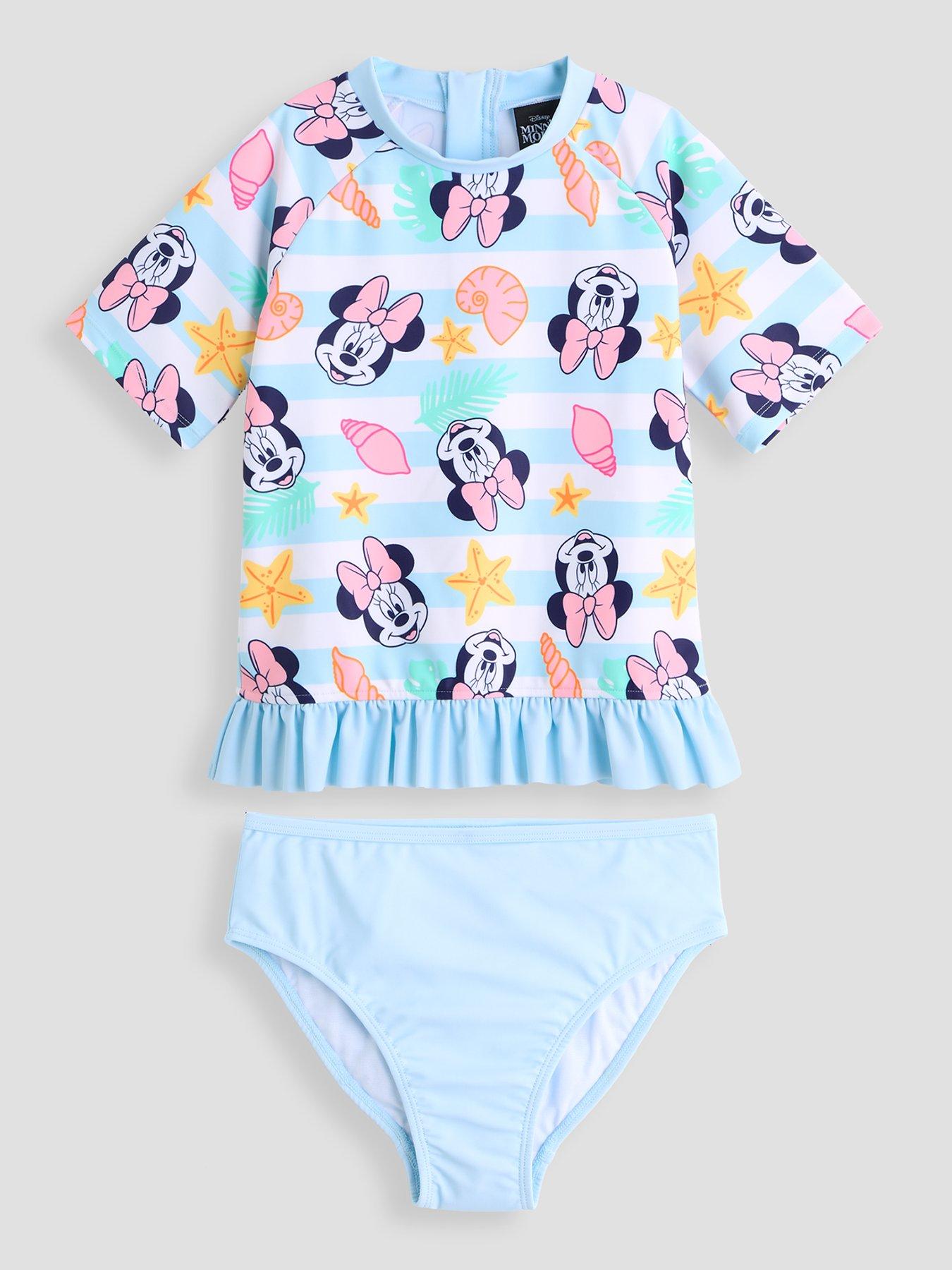Image 1 of 4 of The Very Collection Minnie Peplum Hem Rash Vest Set - Blue