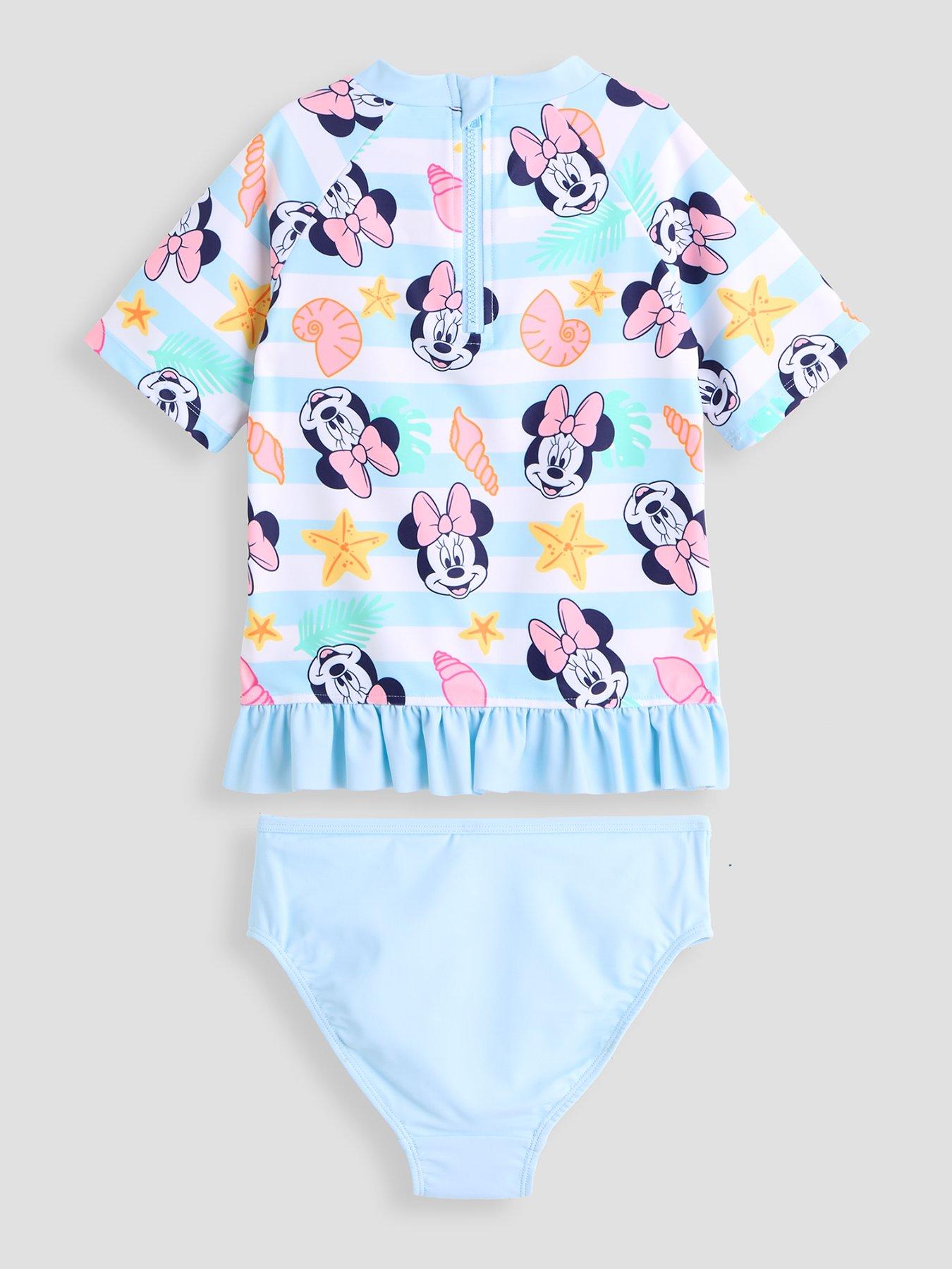 Image 2 of 4 of The Very Collection Minnie Peplum Hem Rash Vest Set - Blue