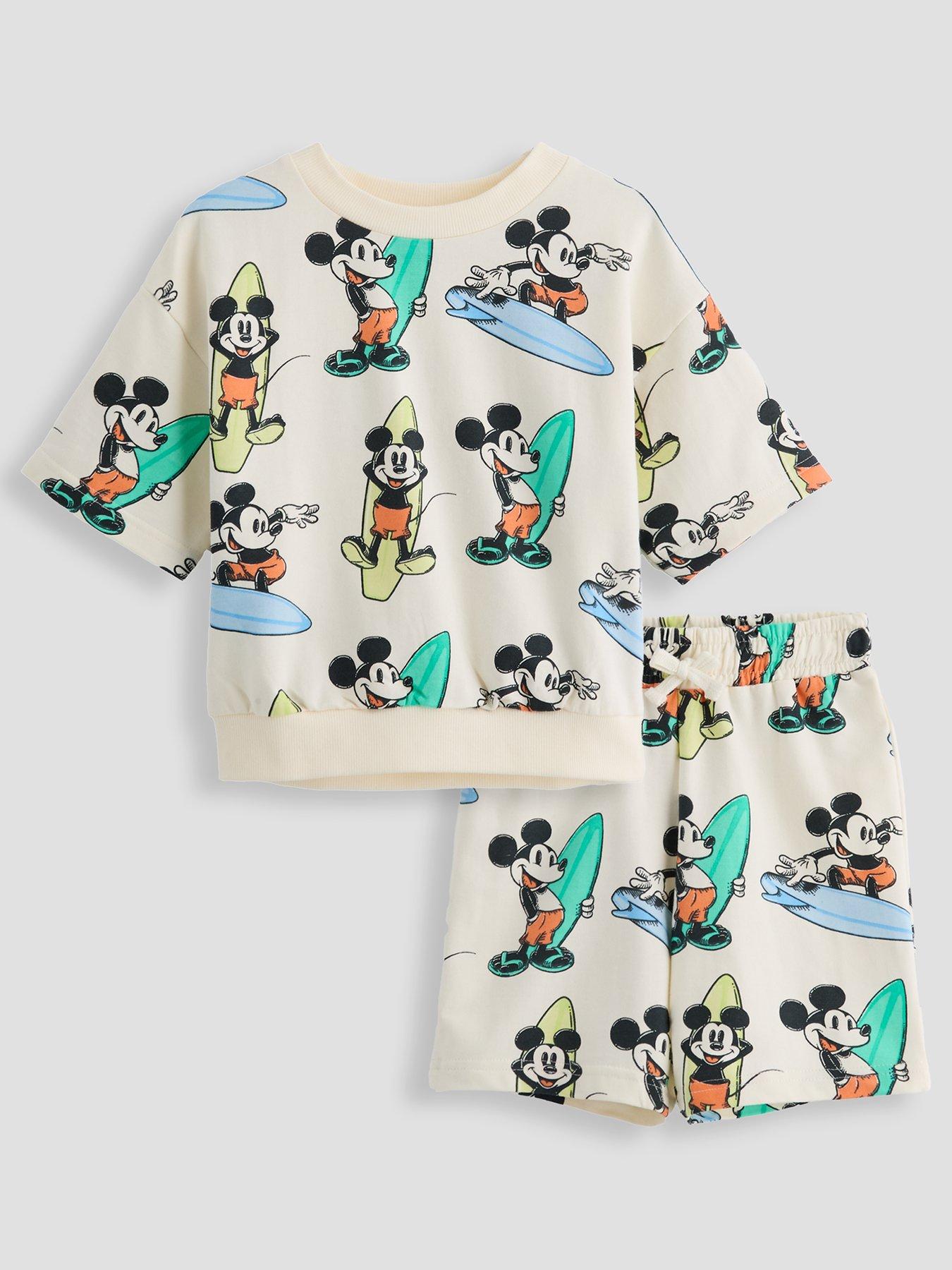  image of the-very-collection-mickey-mouse-sweat-aop-short-set-cream