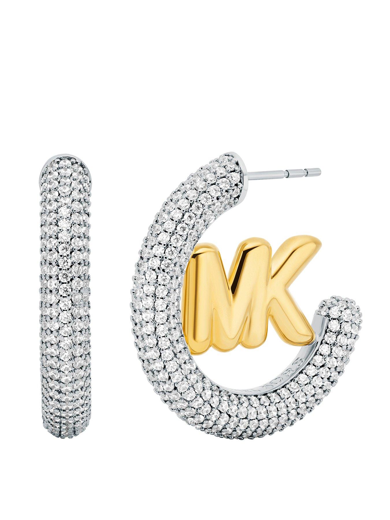 undefined Pavé Logo Hoop Earrings