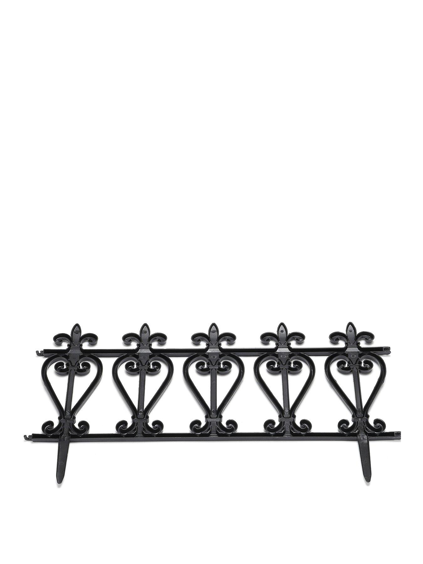 Image 2 of 6 of Living and Home 3Pcs Garden Picket Fence Black
