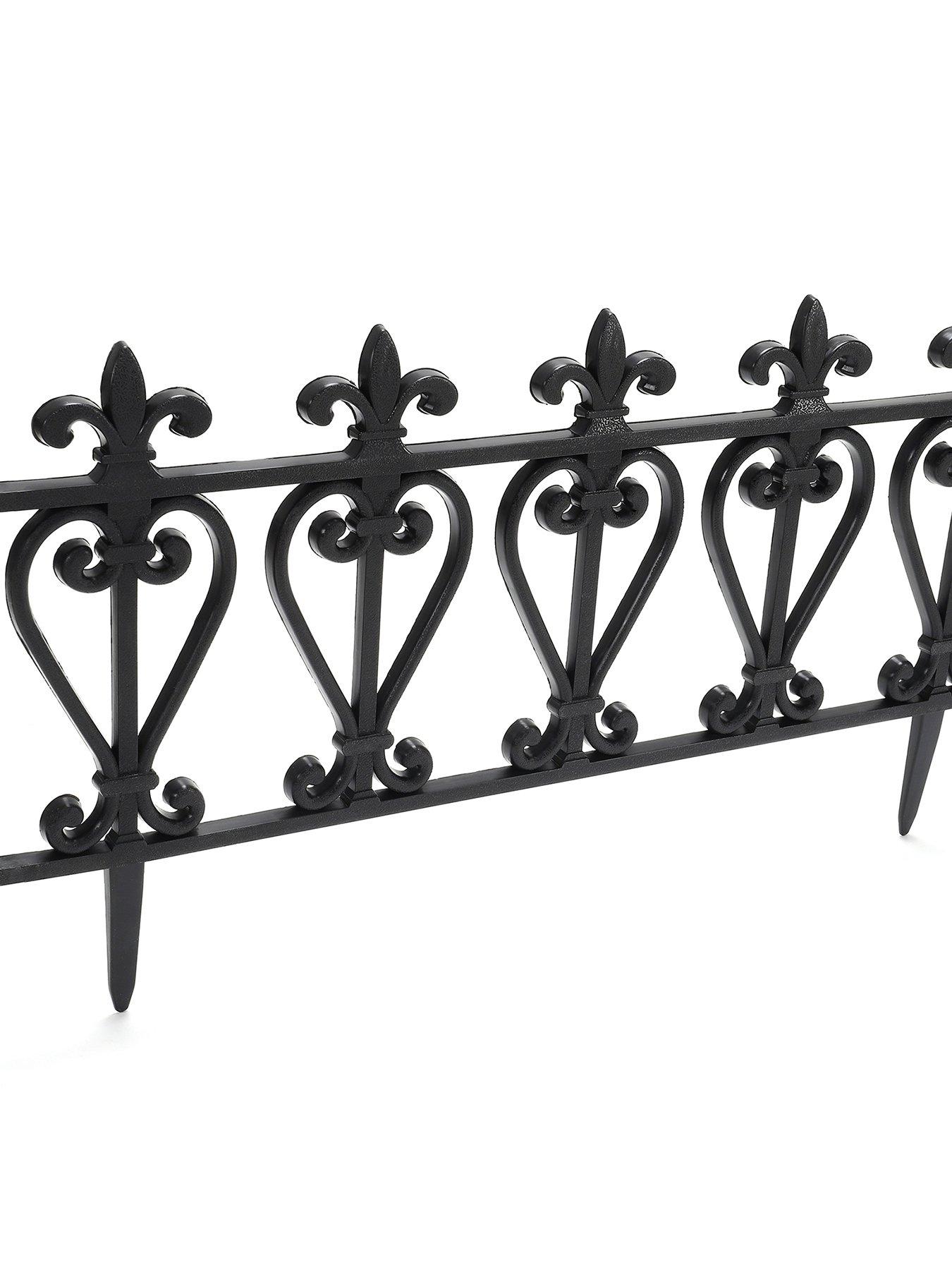 Image 3 of 6 of Living and Home 3Pcs Garden Picket Fence Black