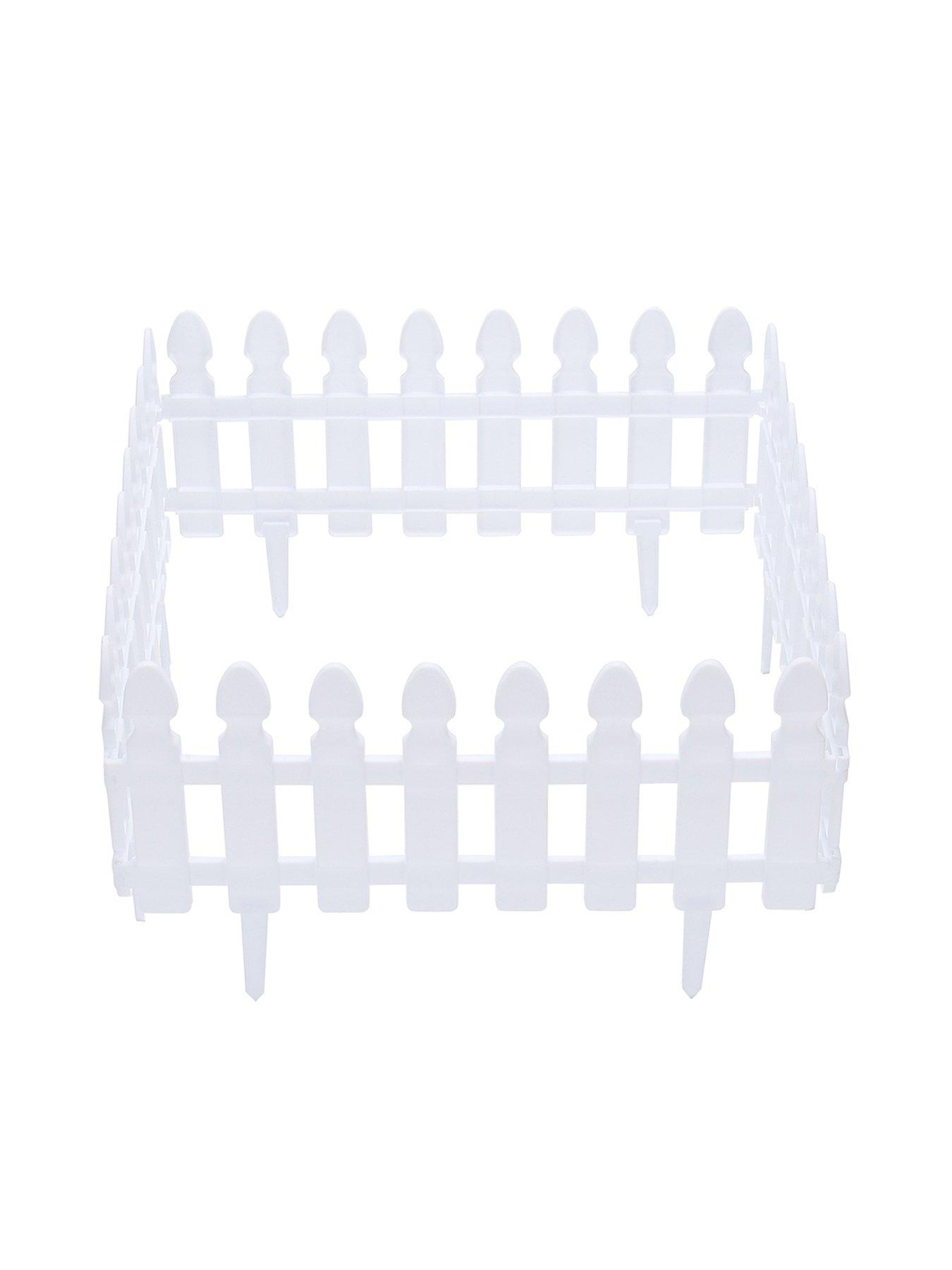 Image 3 of 7 of Living and Home 4Pcs Garden Picket Fence White