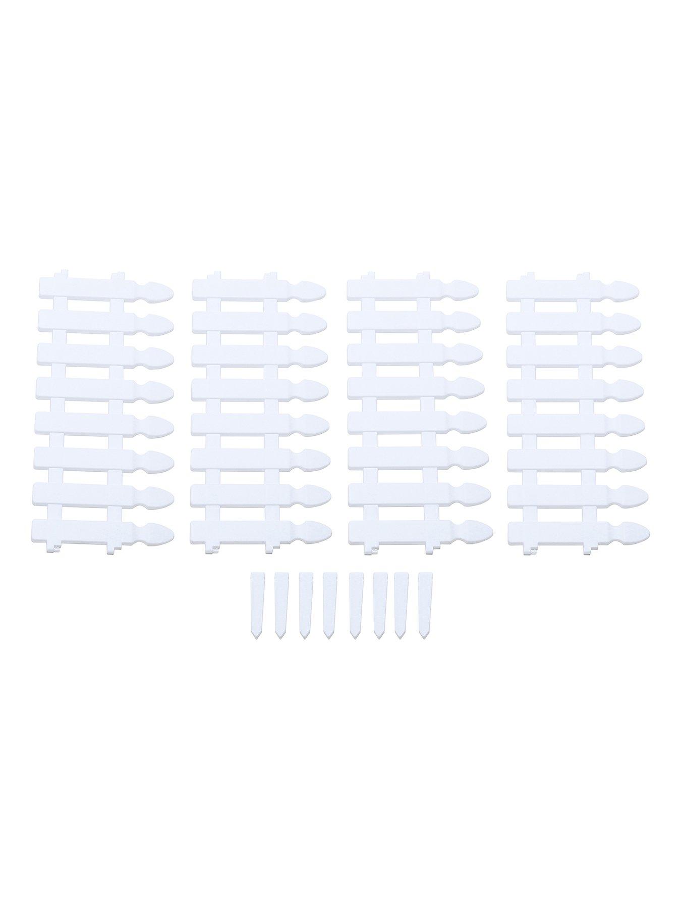 Image 6 of 7 of Living and Home 4Pcs Garden Picket Fence White